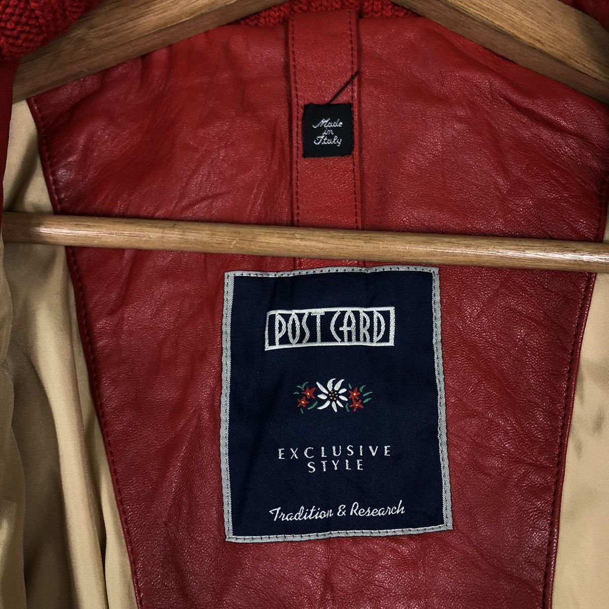 Japanese Brand 🔥Cropped Biker Leather Jacket Post Card Made in Italy Size US S / EU 44-46 / 1 - 18 Thumbnail