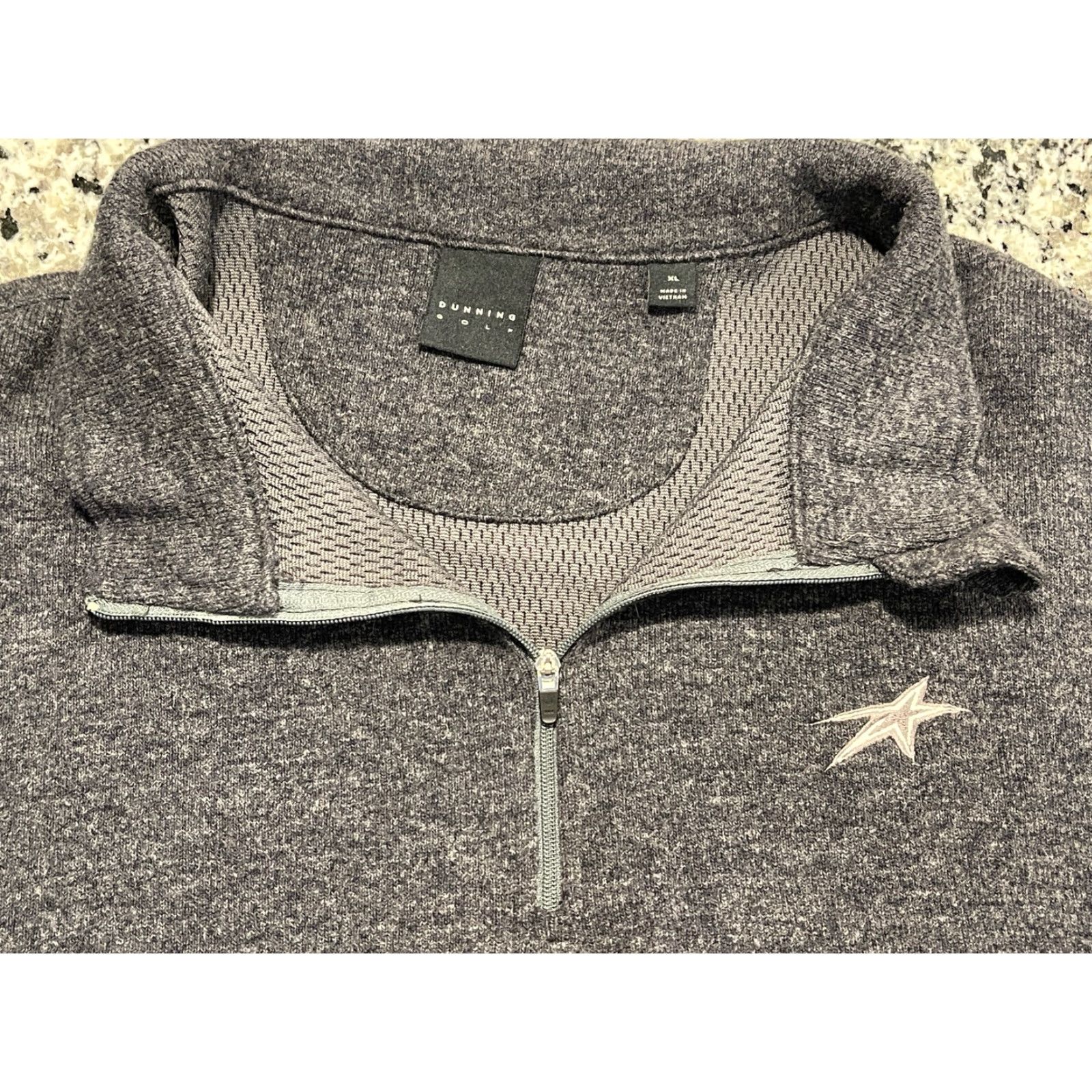 Vintage DUNNING Men's Golf Wool Blend 1/4 Zip Pullover Sweater Dark Gray XL Mens Size US XL / EU 56 / 4 - 2 Thumbnail