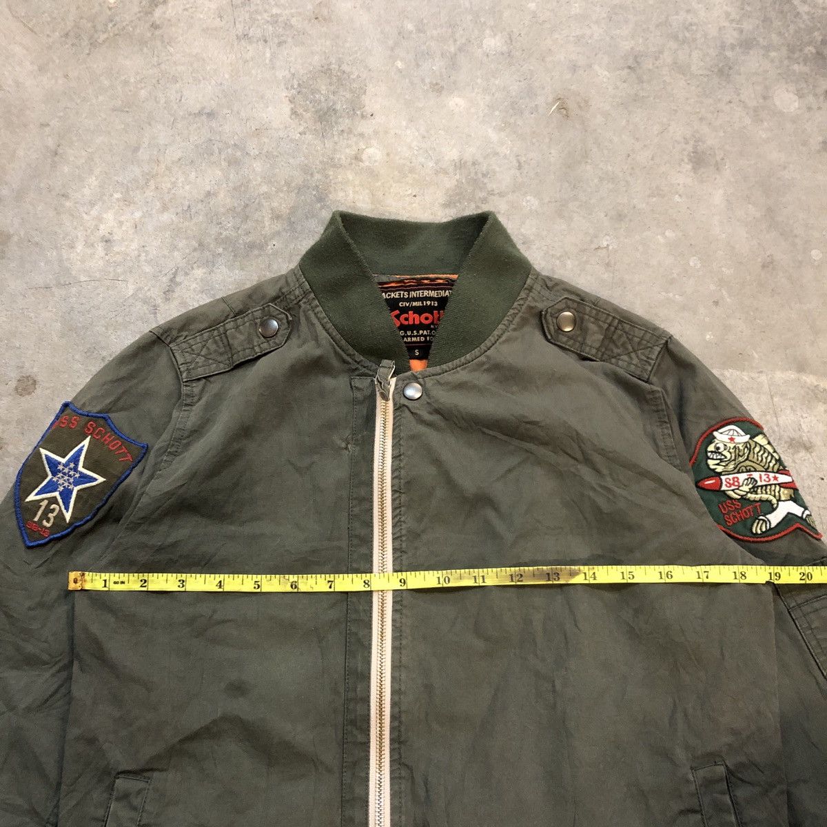 Schott × Vintage Vintage Schott Military Bomber Jacket Size US S / EU 44-46 / 1 - 16 Thumbnail