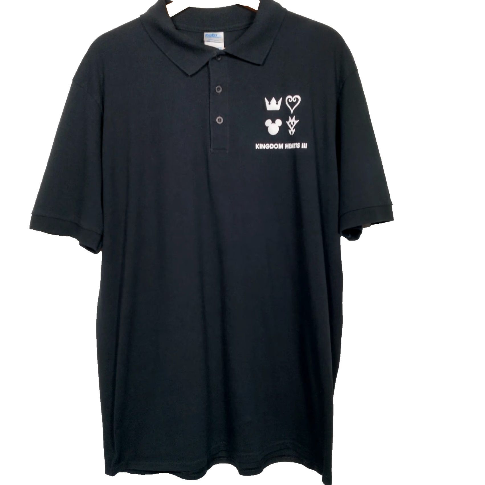Port & Company VINTAGE Disney Pixar Kingdom Hearts III Polo Shirt Men XL Black Gaming Video Game Casual Size US XL / EU 56 / 4 - 3 Thumbnail