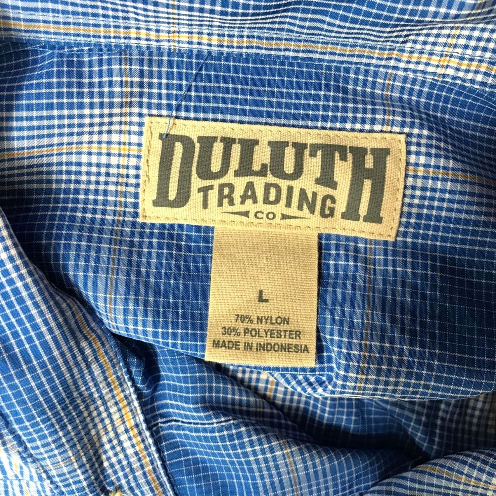 Vintage DULUTH MEN'S L BLUE LONG SLEEVE BUTTON UP NYLON SHIRT Size US L / EU 52-54 / 3 - 7 Thumbnail