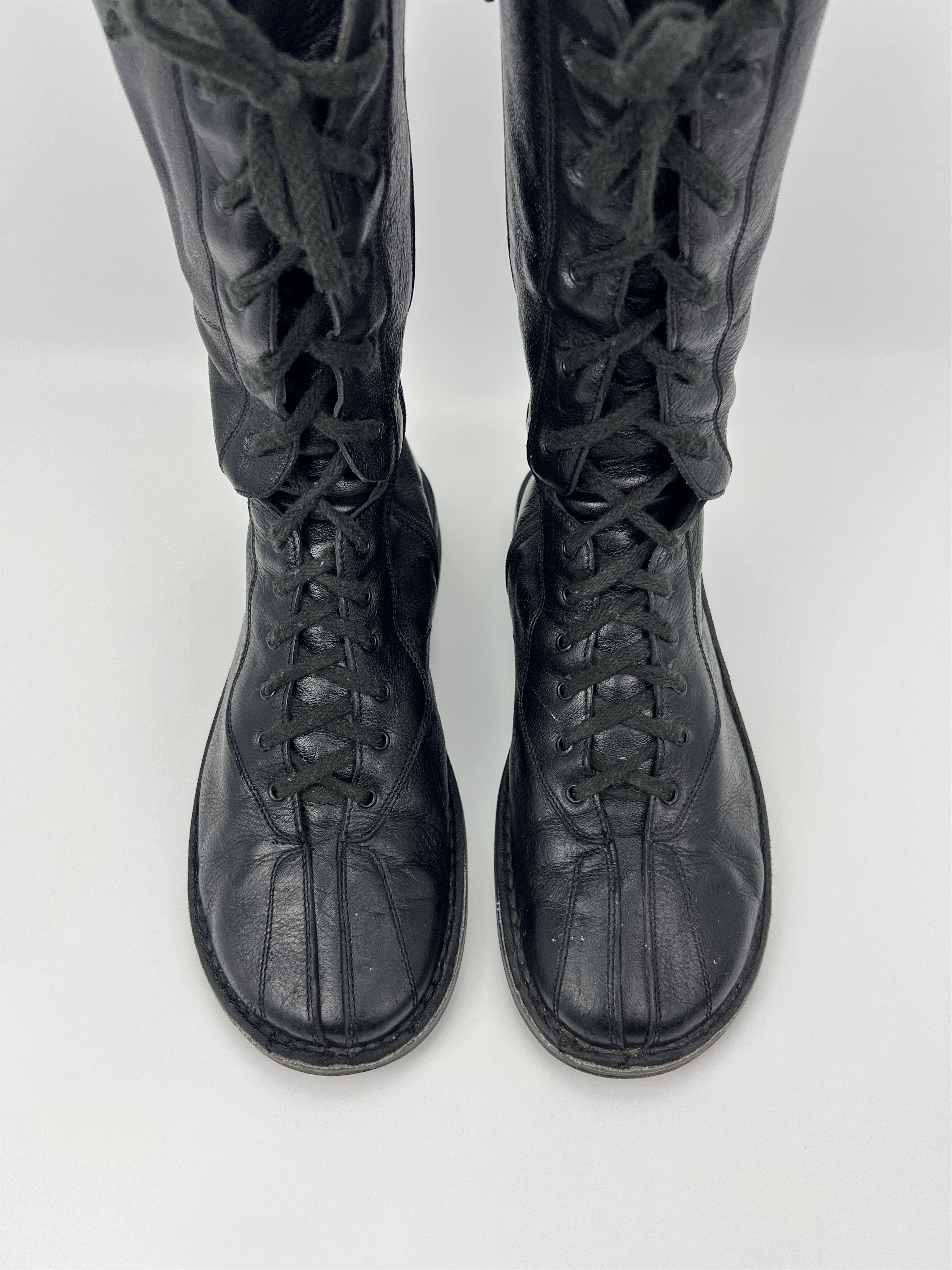 Vintage Vintage Avant Garde Laced Up Combat Leather Boots Size US 10 / IT 40 - 7 Thumbnail