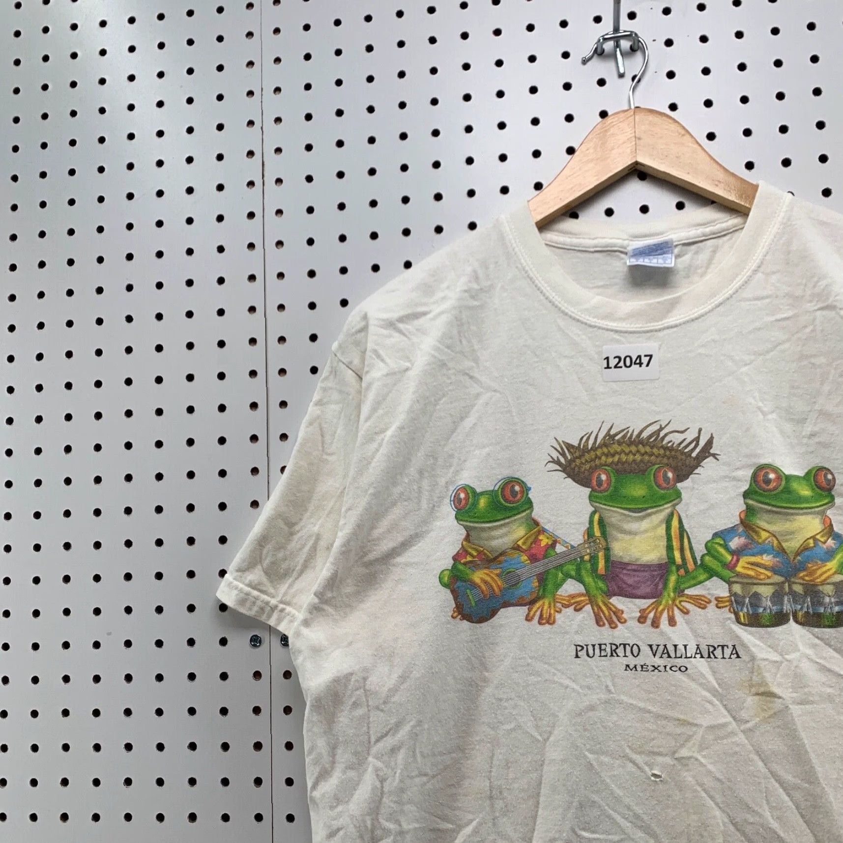 Vintage VINTAGE Mexico Cotton T-Shirt Adult Large White Logo Nature Puerto Vallarta Frogs 90s Size US L / EU 52-54 / 3 - 3 Thumbnail