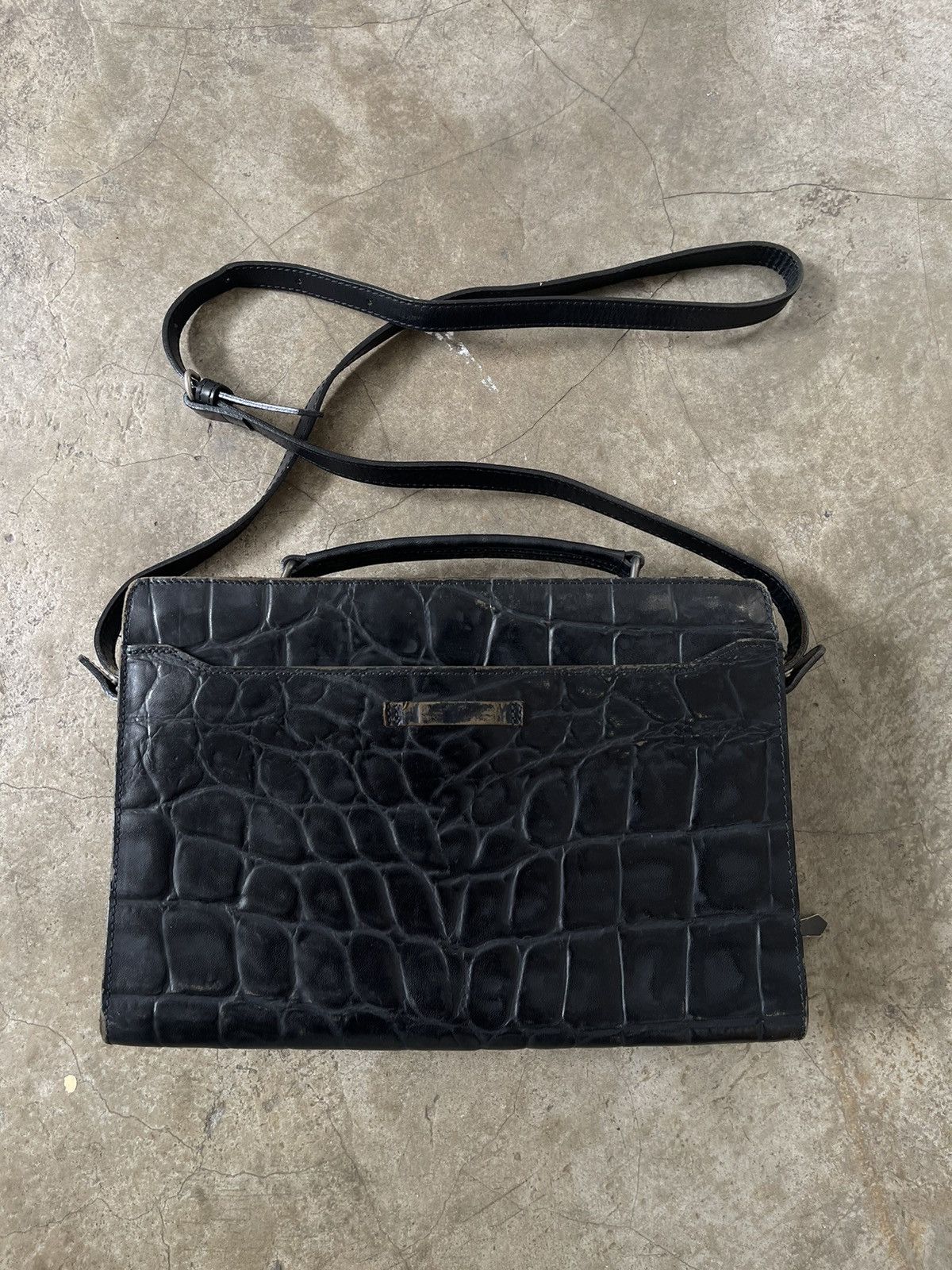 Jean Paul Gaultier Jean Paul Gaultier Alligator Embossed Messenger Bag Size ONE SIZE - 2 Thumbnail