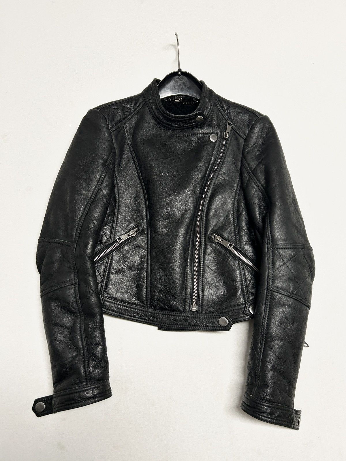 Burberry FW2010 Shearling Biker Leather Jacket Size US XS / EU 42 / 0 - 4 Thumbnail
