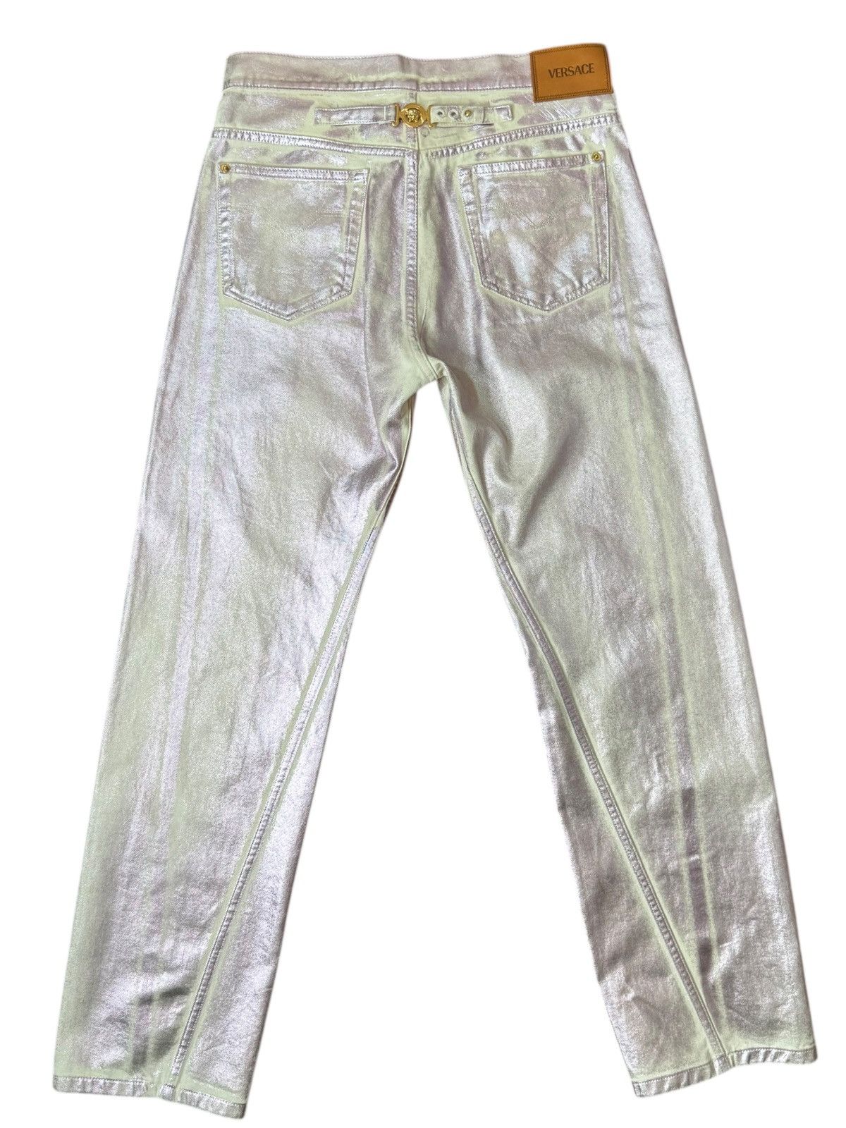 Versace Versace White Jeans Purple Laminate Size US 32 / EU 48 - 8 Thumbnail