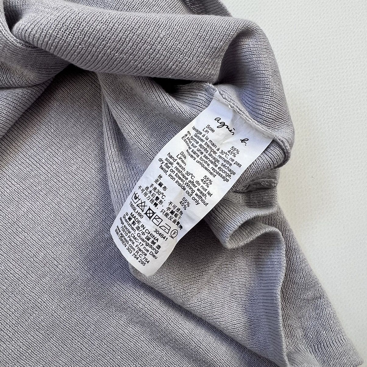 Designer × agnes b. Agnes B. Homme Paris silk linen knit sweater Size US M / EU 48-50 / 2 - 4 Thumbnail