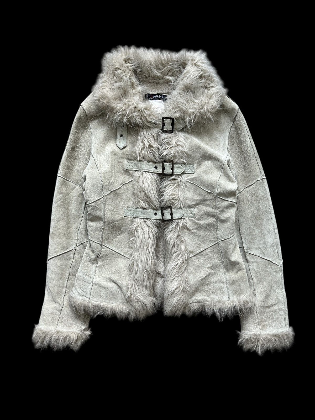 Japanese Brand Vintage Morgan De Toi Pig Suede Leather Fur Jacket I6W9 LGB Size M / US 6-8 / IT 42-44 - 1 Thumbnail