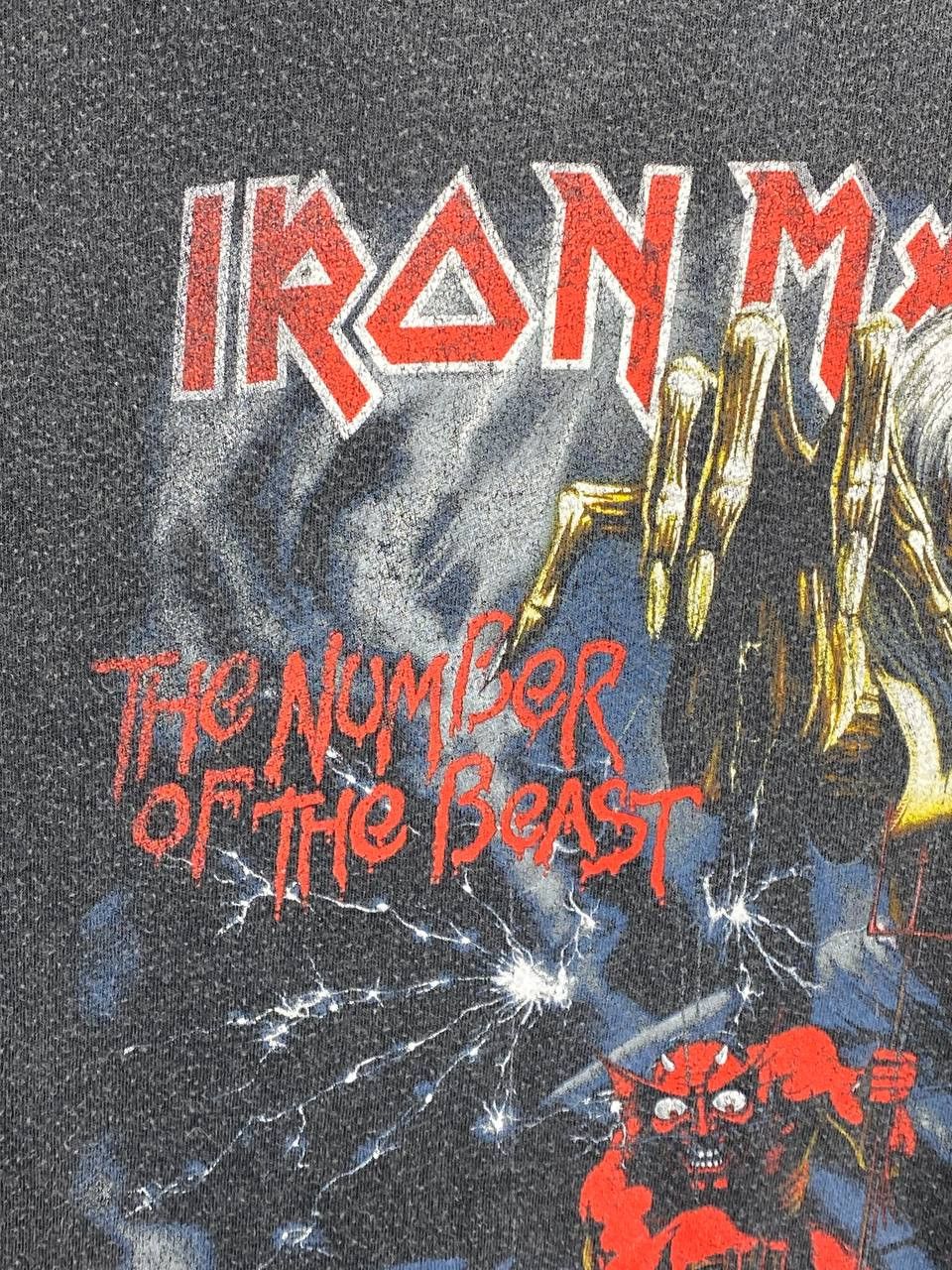Band Tees × Iron Maiden × Vintage Vintage Faded Iron Maiden ‘The number of the beast’ T shirt Size US M / EU 48-50 / 2 - 5 Thumbnail