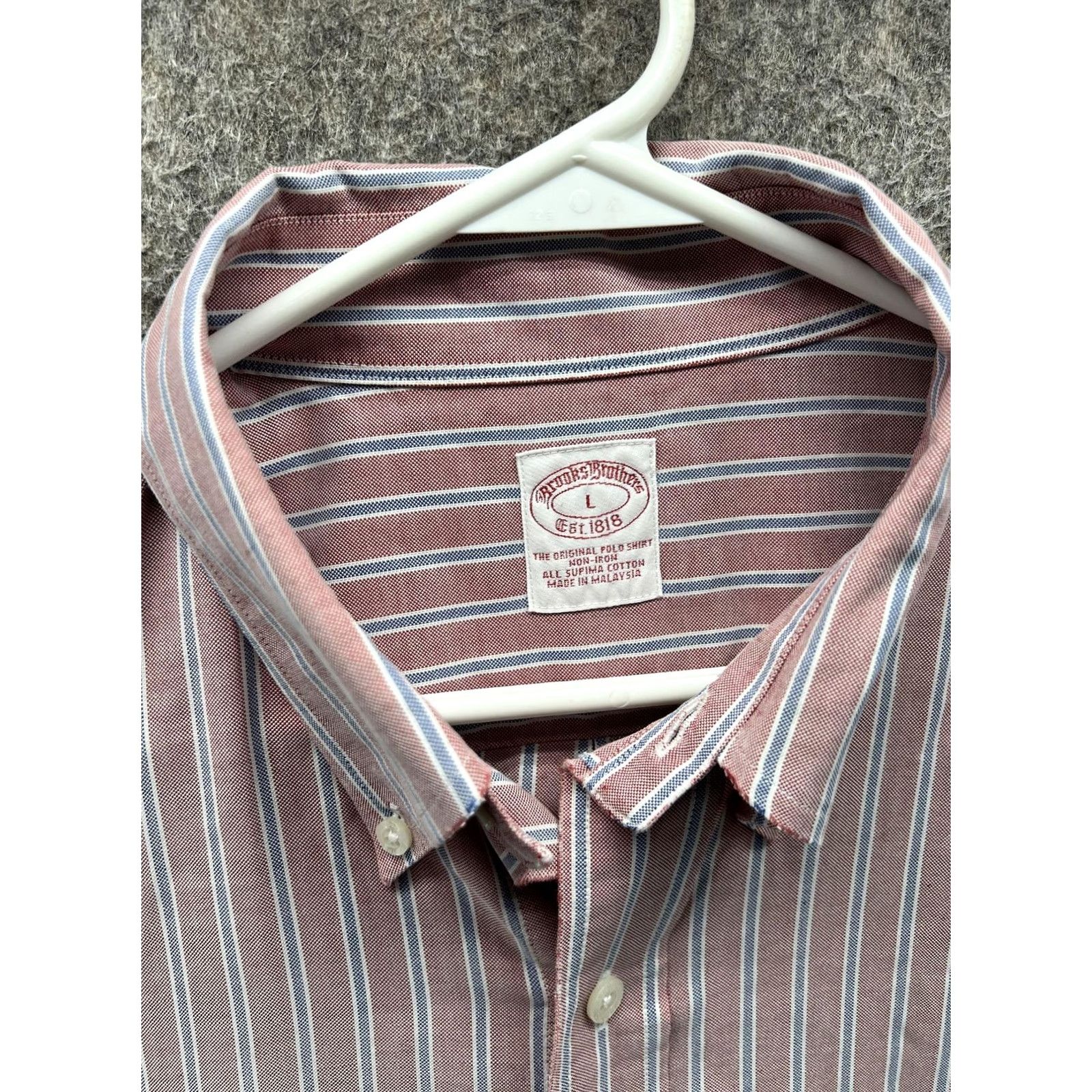 Brooks Brothers Brooks Brothers Shirt Mens Large Red Stripe Oxford Button Front Business Size US L / EU 52-54 / 3 - 2 Thumbnail