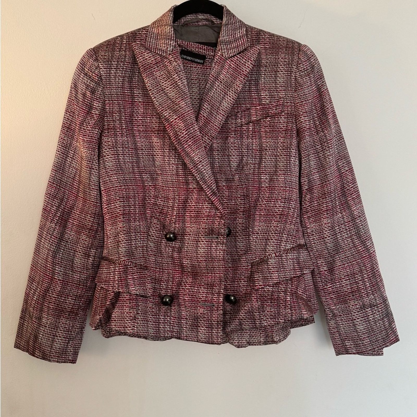 Emporio Armani Emporio Armani Fuschia Silk Set Blazer and Blouse Size S / US 4 / IT 40 - 1 Thumbnail