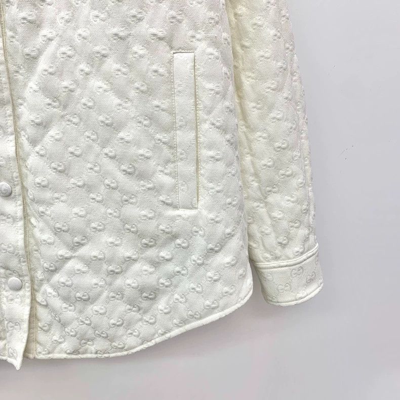 Gucci Gucci White logo jacquard full printed cotton lapel single- Size XS / US 0-2 / IT 36-38 - 4 Thumbnail