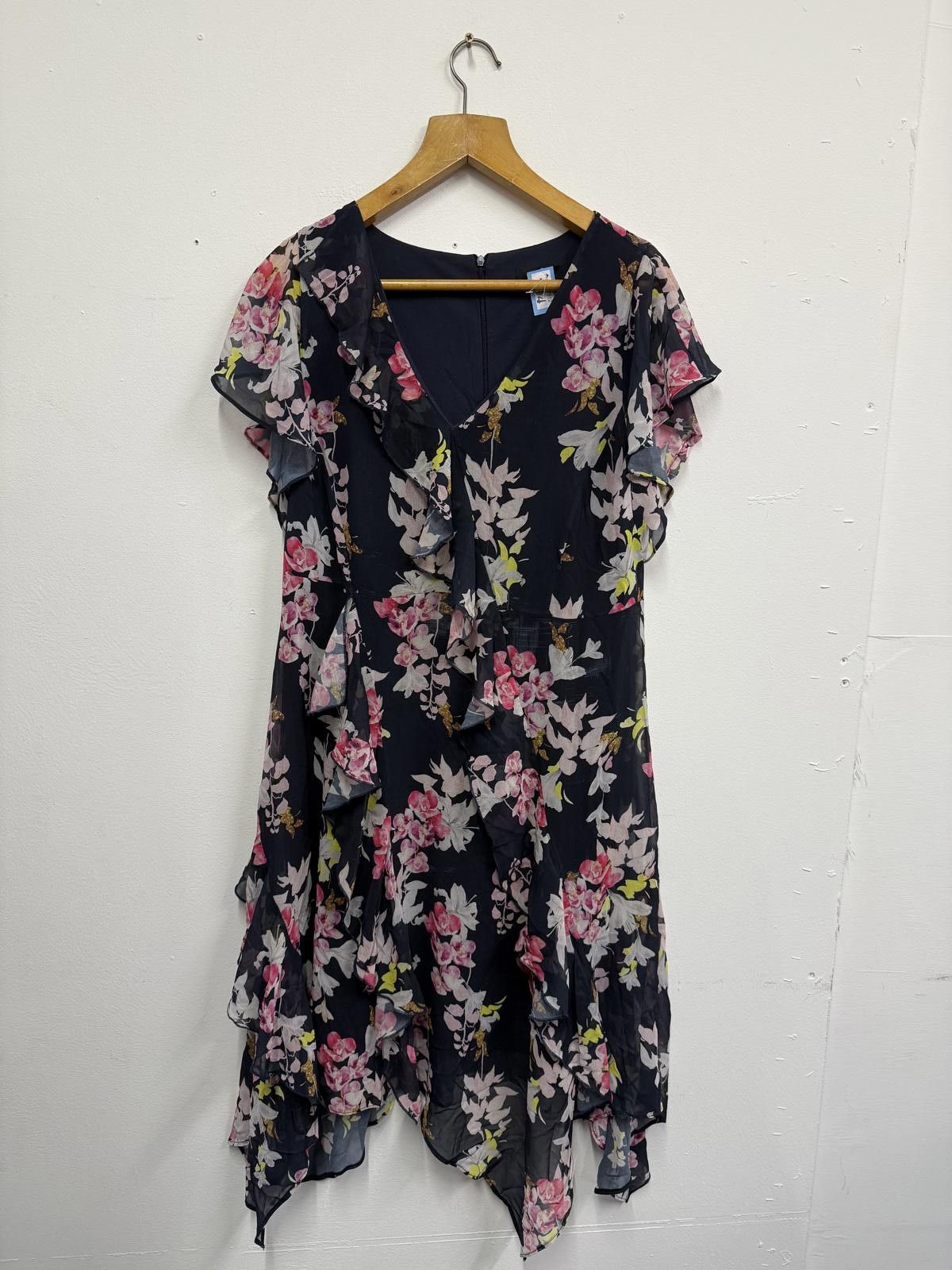 Walls Wallis Floral Print Ruffle Detail Dress Size L / US 10 / IT 46 - 1 Thumbnail
