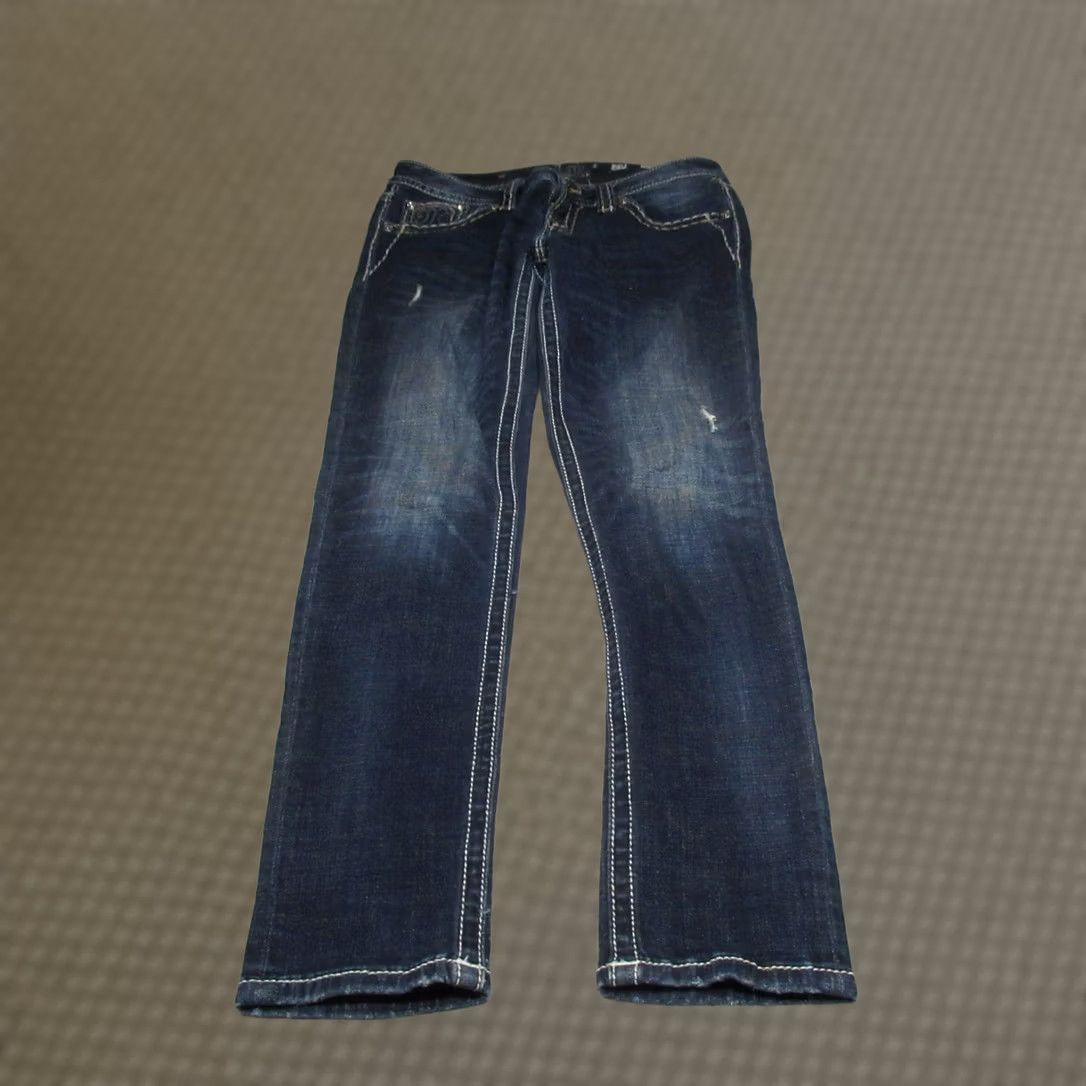 Miss Me Miss Me Jeans Women 29 Dark Wash Signature Skinny Distressed Denim Casual 30x30 Size 29" - 1 Thumbnail
