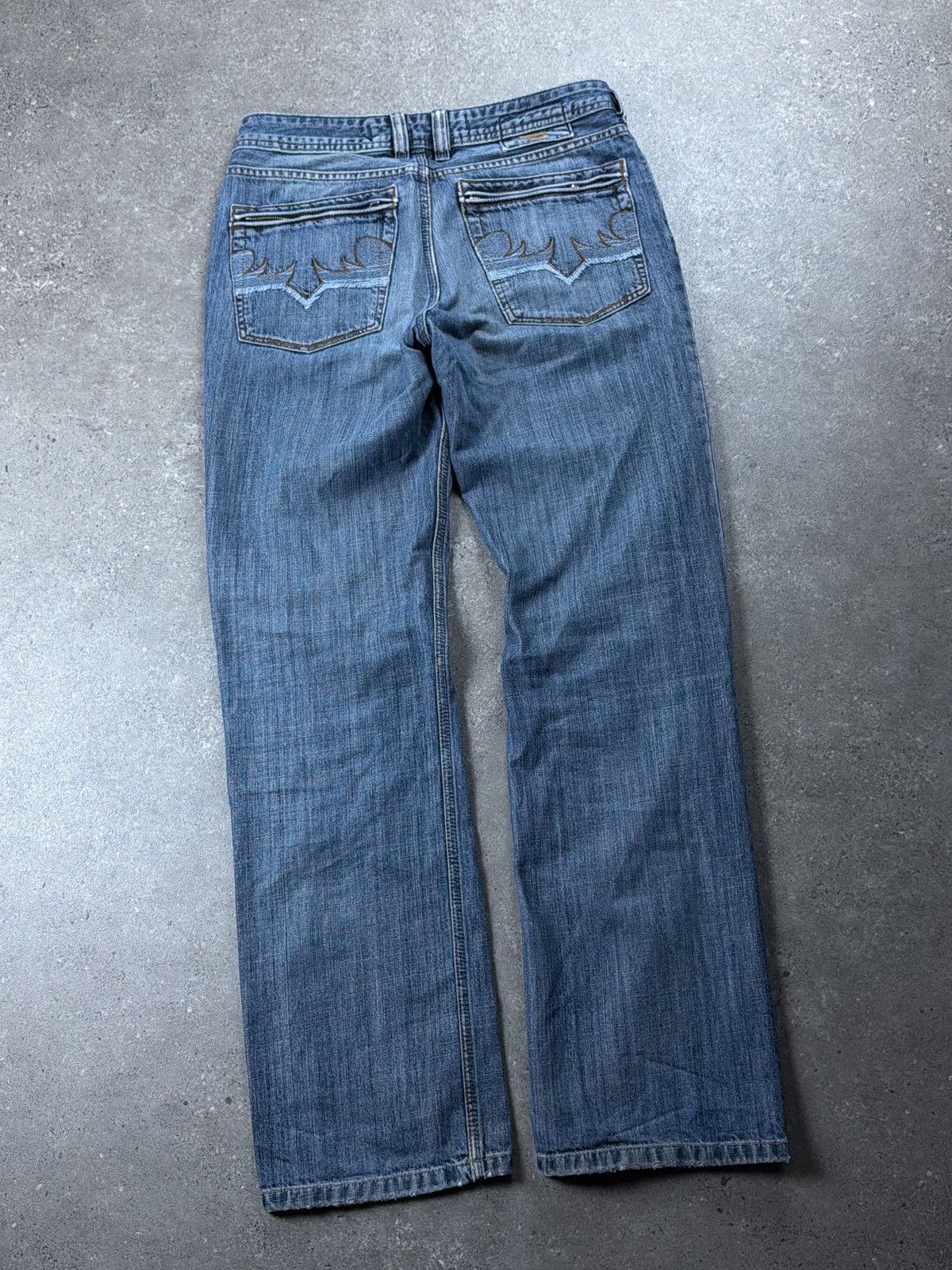 Diesel Vintage Flared Diesel Wash Denim Distressed Pants Japan Y2k Size US 35 - 2 Thumbnail