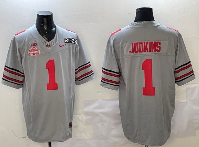 Other Men's Ohio State Buckeyes #1 Quinshon Judkins Grey 2025 Size US S / EU 44-46 / 1 - 1 Thumbnail