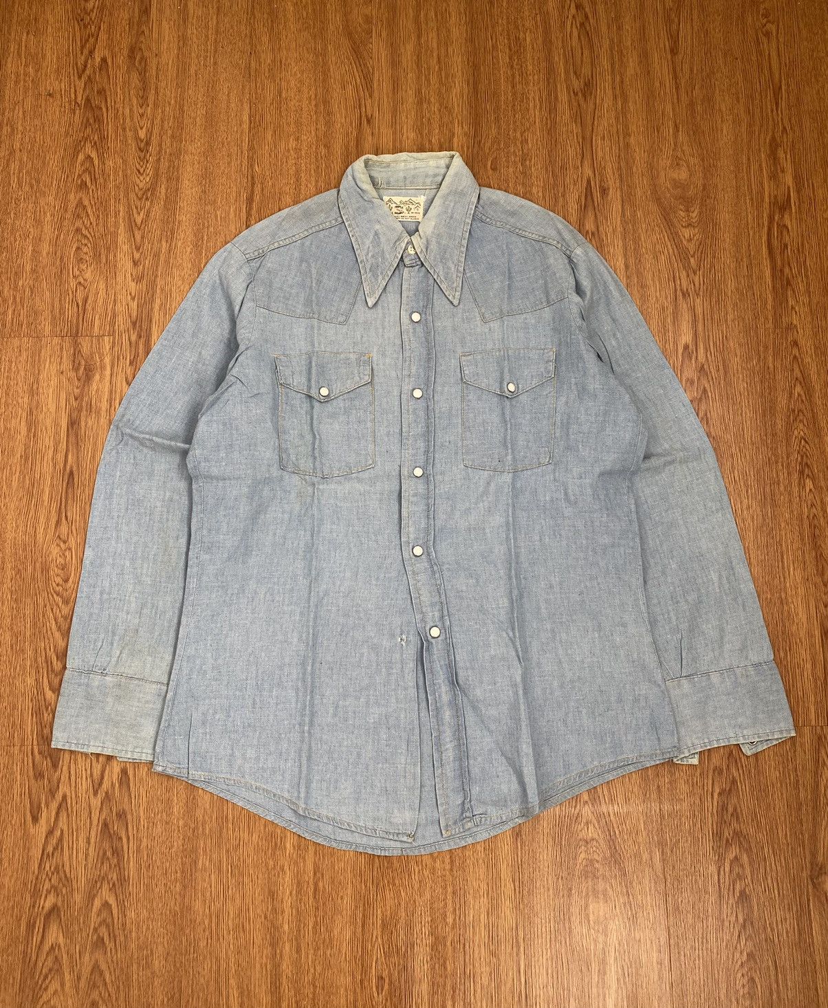 Sports Specialties × Vintage Vintage western chambray shirt Size US L / EU 52-54 / 3 - 2 Thumbnail