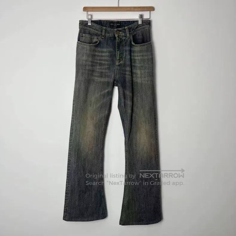 Balenciaga Balenciaga size S Faded Washed Blue Flared Denim Pants Size US 27 - 1 Thumbnail