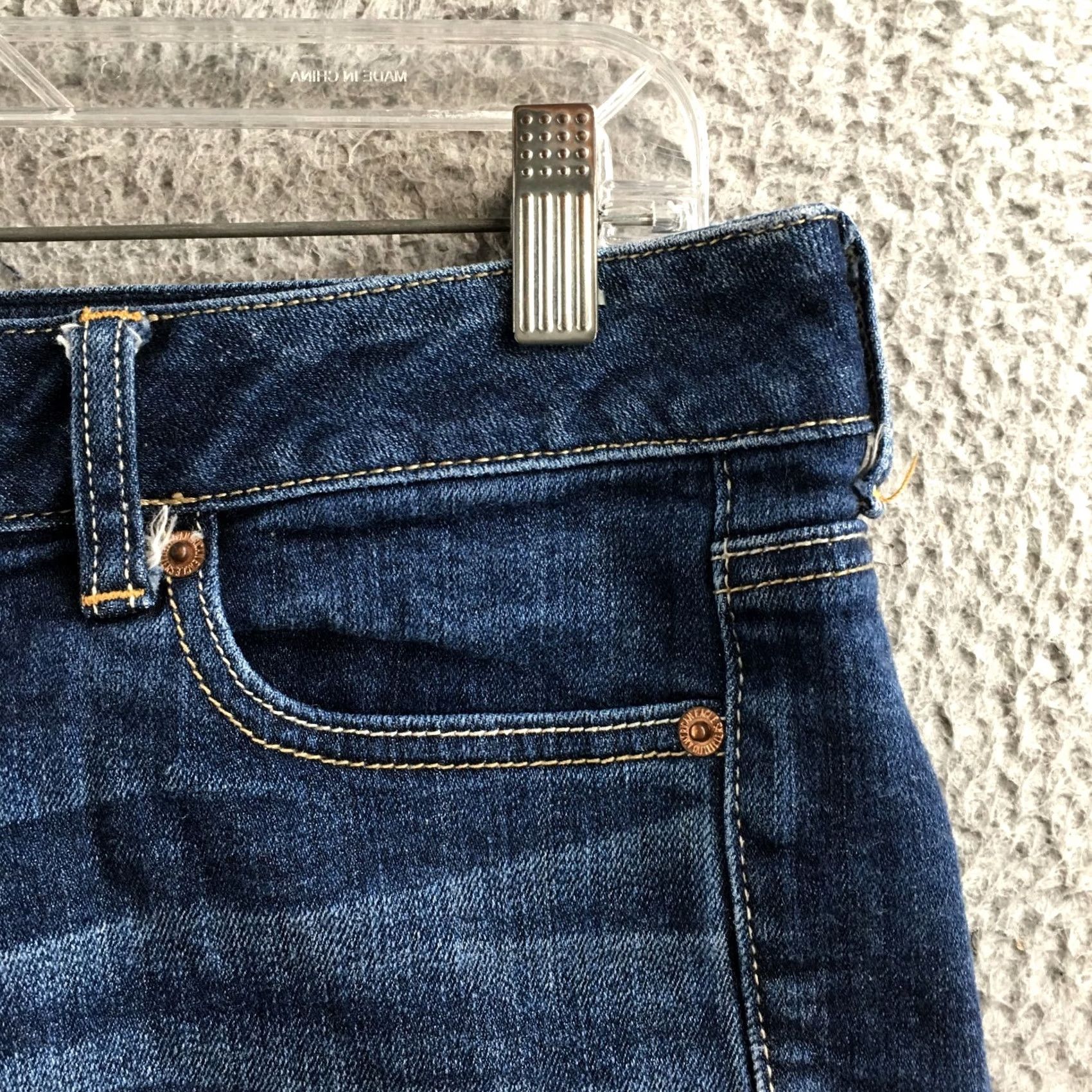 American Eagle Outfitters American Eagle Shorts Womens 8 Blue Denim Cutoff Stretch Regular Fit Zip Fly Size 30" / US 8 / IT 44 - 3 Thumbnail