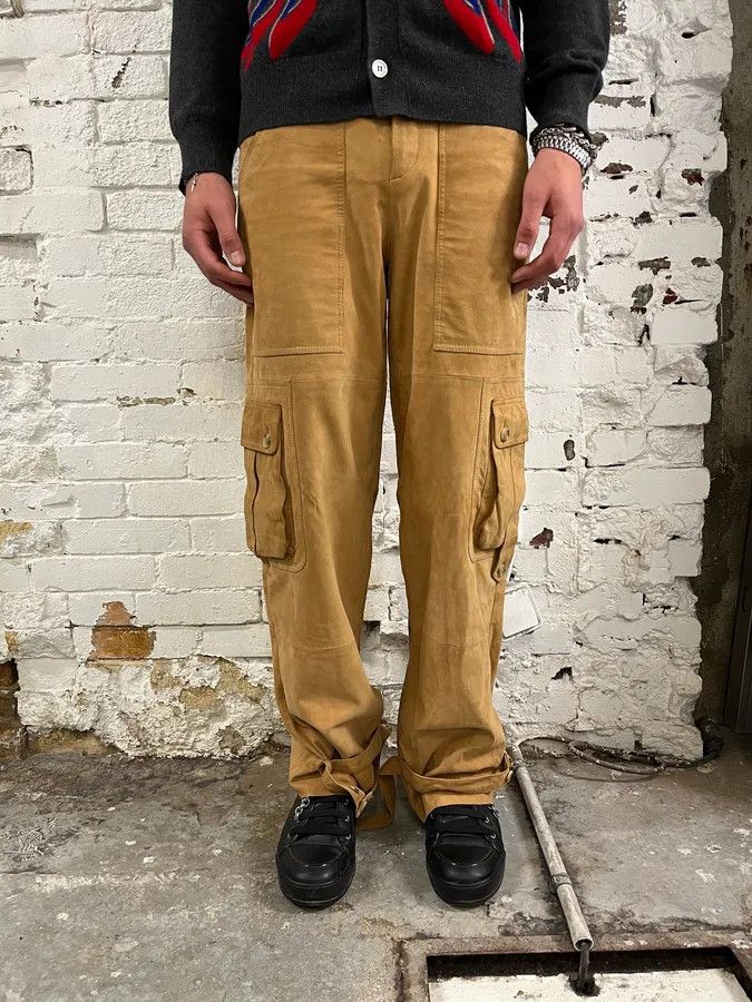 Dolce & Gabbana 2000s Dolce & Gabbana Camel Suede Leather Cargo Pants Size US 32 / EU 48 - 1 Thumbnail