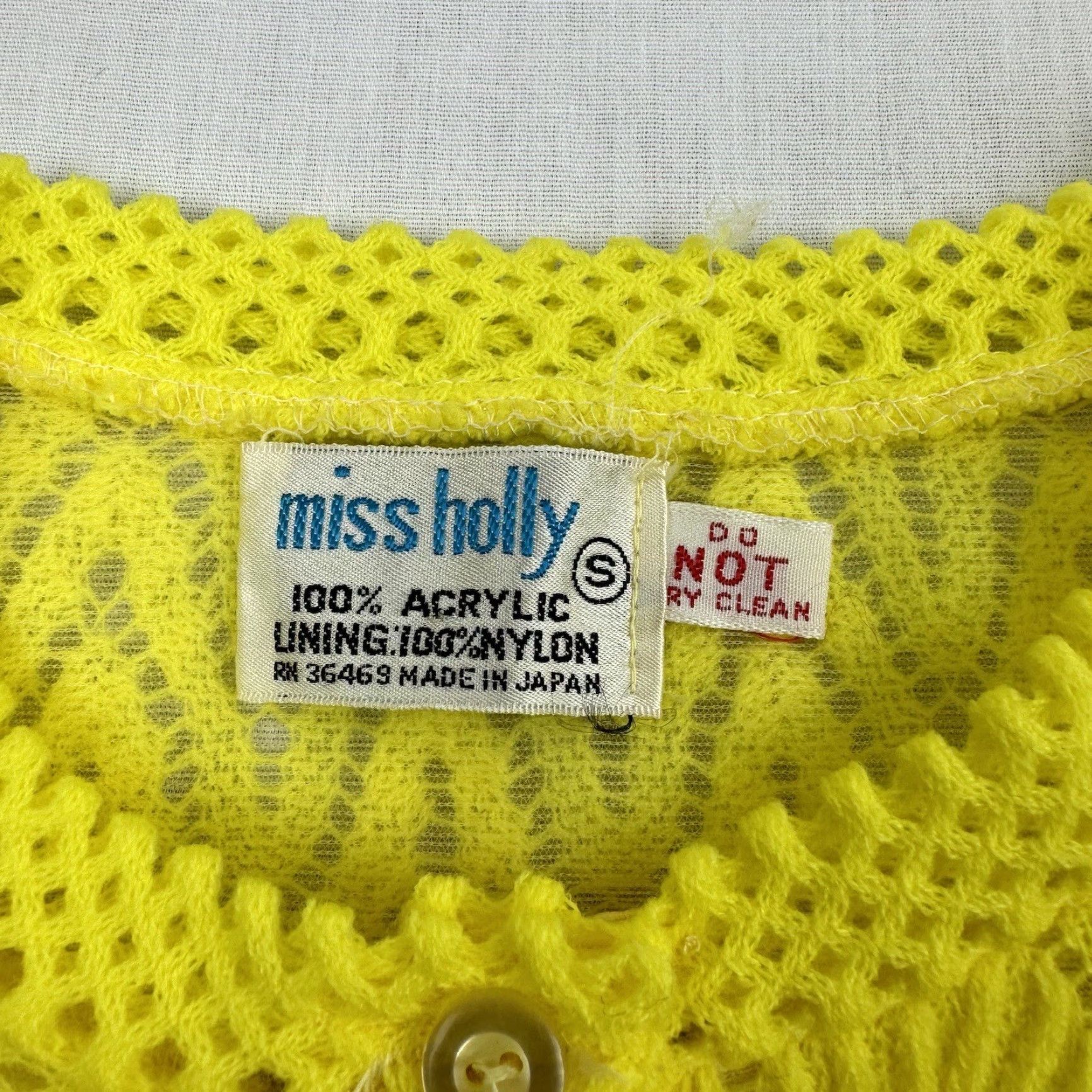 Vintage VINTAGE Miss Holly Cardigan Shirt 1960s Yellow Lace L Womens Size L / US 10 / IT 46 - 3 Thumbnail