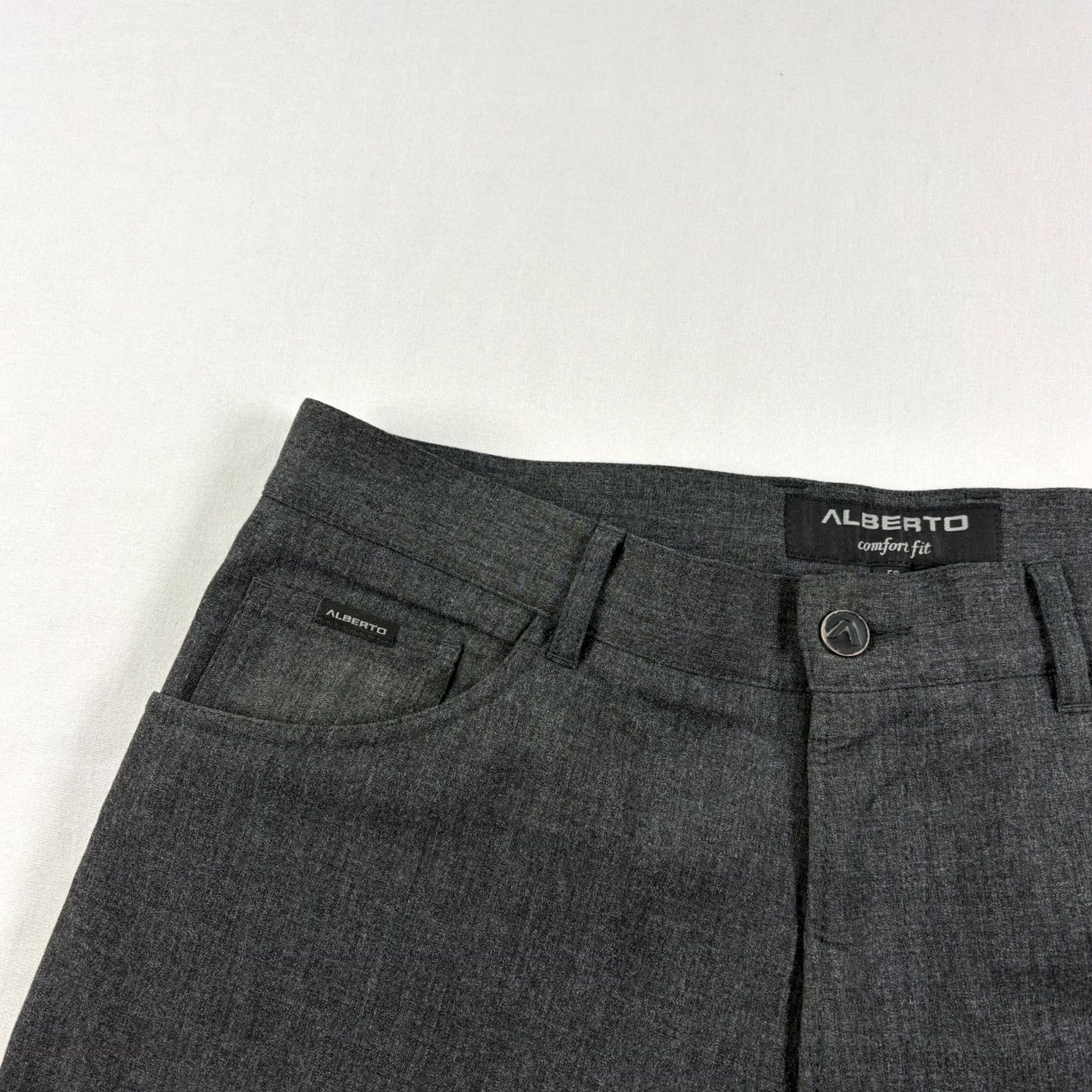 Vintage ALBERTO Pants Mens 34x32 Gray Ceramica Chino Stretch Golf Casual Pants Size US 34 / EU 50 - 2 Thumbnail