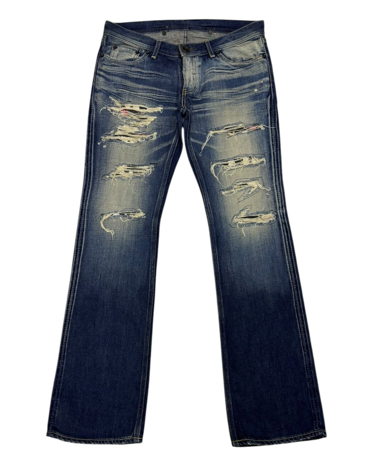💥Y2K Rodeo Made In Japan Rockstar Distressed Denim Jeans