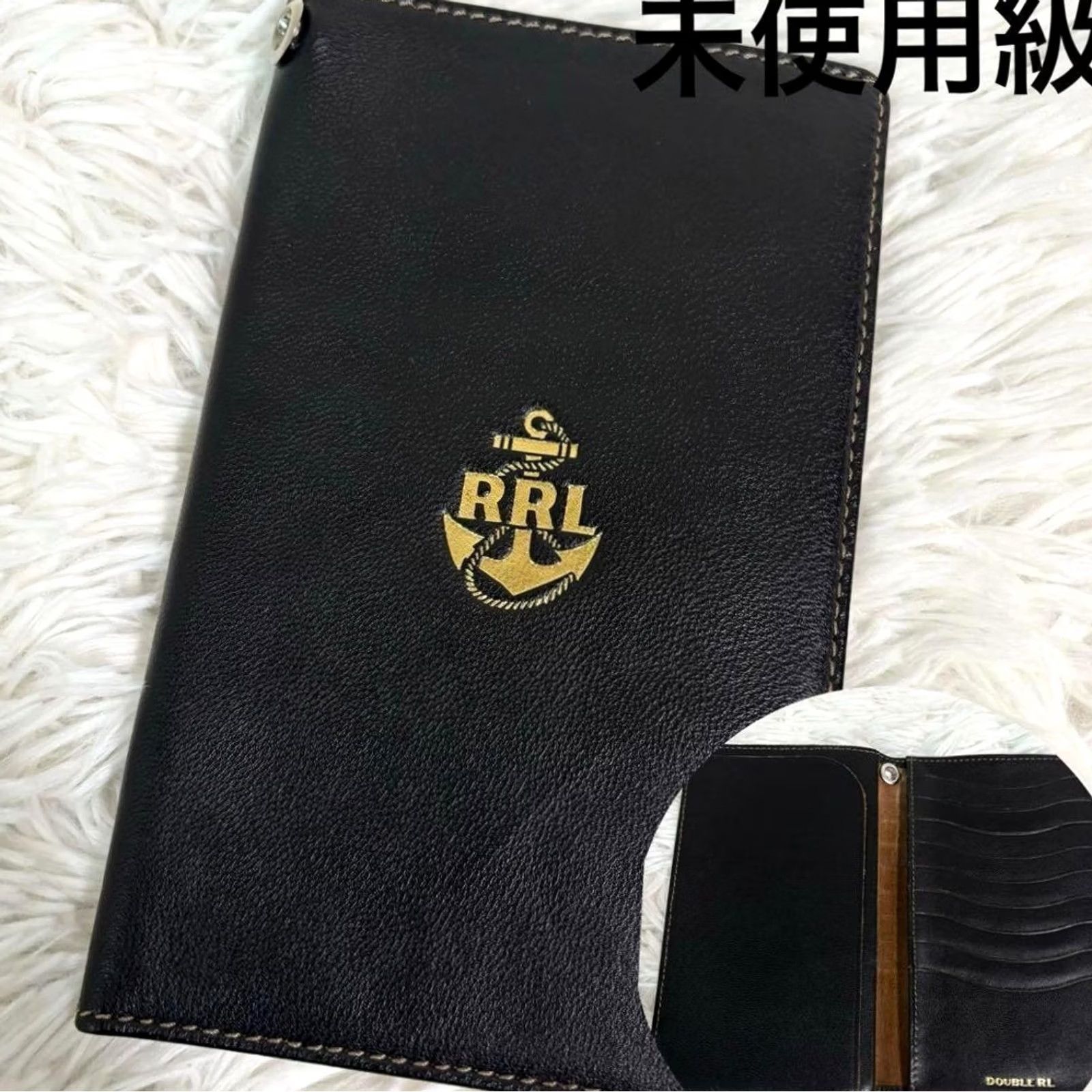 Ralph Lauren RRL Ralph Lauren Leather Wallet Bi-fold Black Emboss Logo Notebook type Unisex Size ONE SIZE - 2 Thumbnail