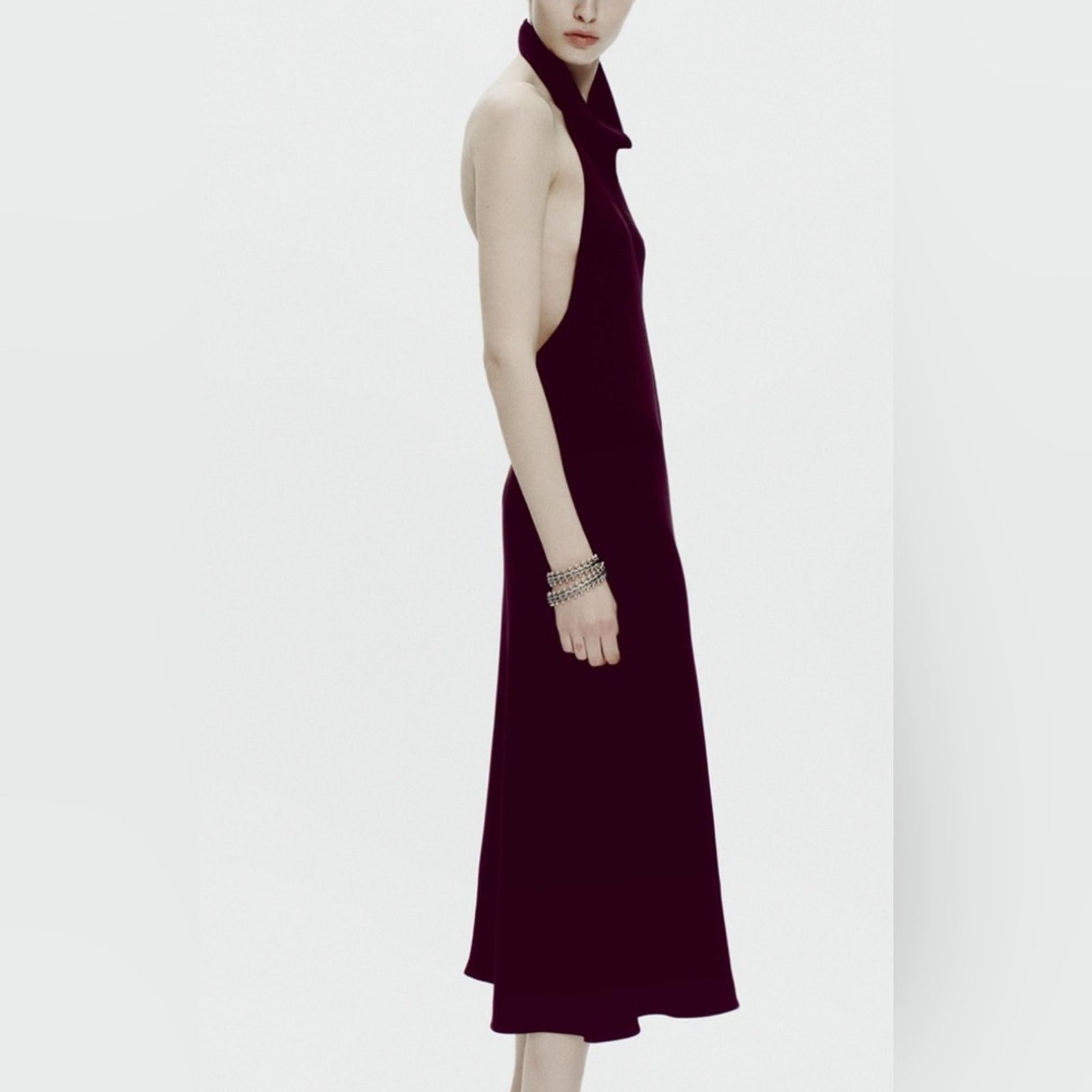 Zara Nwt- FLOWING MIDI ZW COLLECTION HALTER DRESS -M Size M / US 6-8 / IT 42-44 - 2 Thumbnail