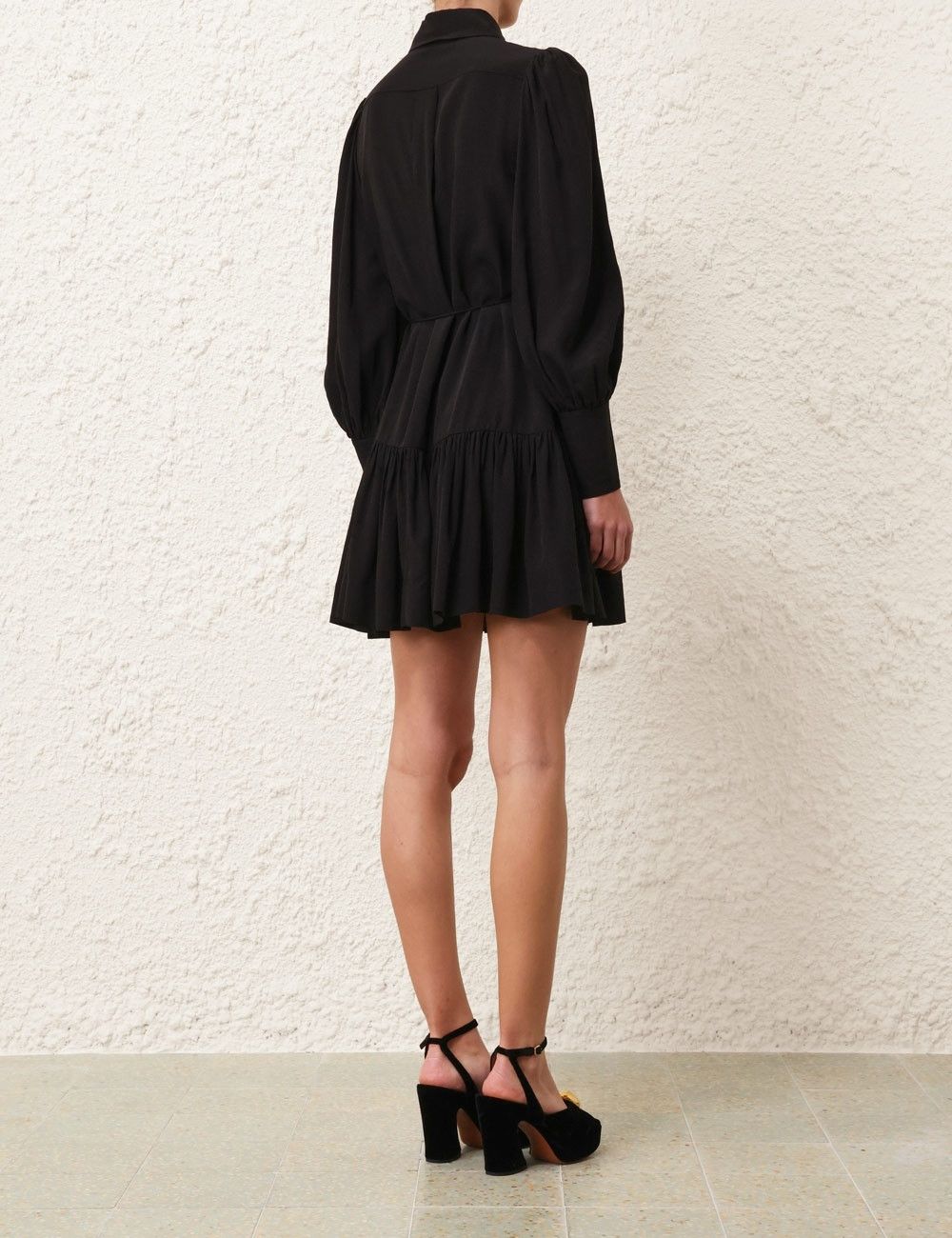 oc11z0825 Shirt Mini Dress in Black