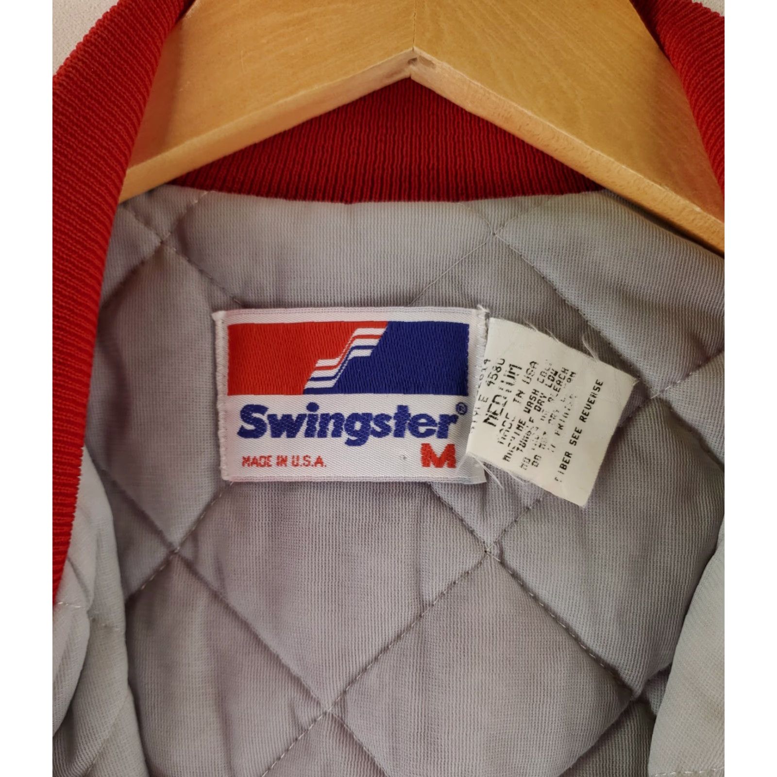 Vintage VINTAGE Swingster Jacket Satin Bomber 80s 90s Red M Mens University Nebraska Red Bomber Jacket Size US M / EU 48-50 / 2 - 4 Thumbnail