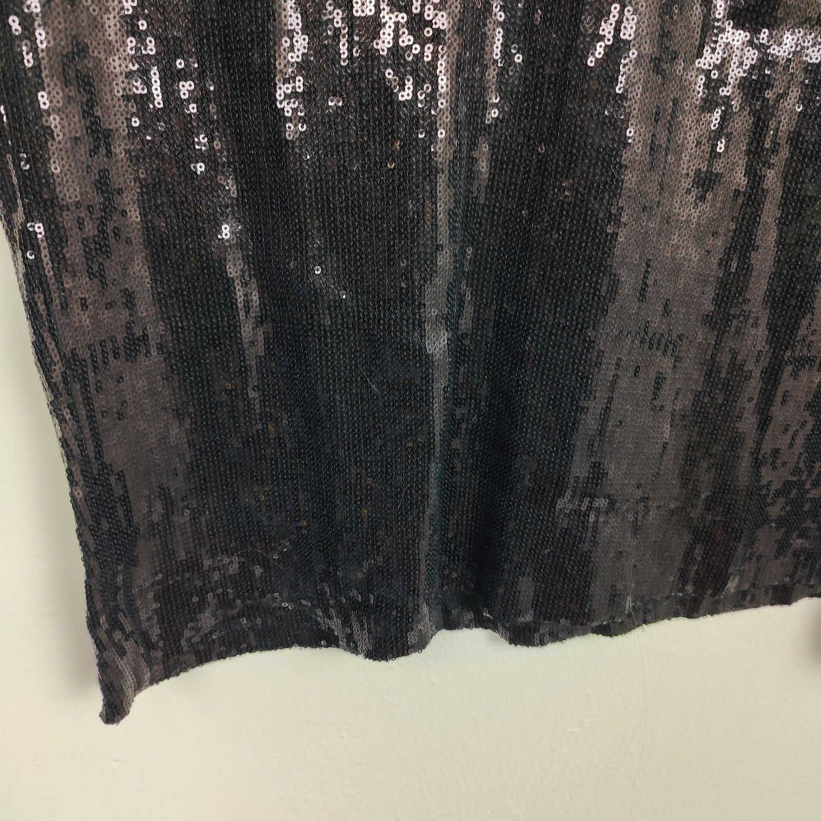 Other Vintage Alex Evenings Black Sequin Skirt Womens 3X Mini Size 42" / US 20 - 3 Thumbnail