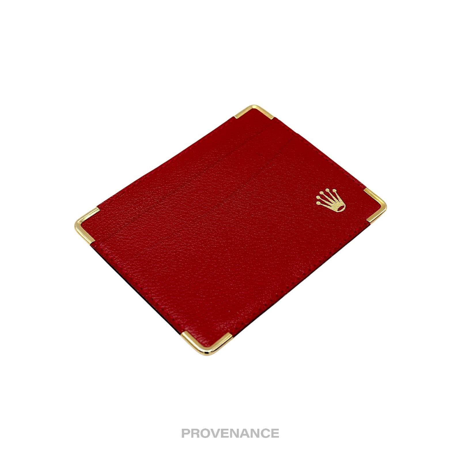 Rolex 🔴 Rolex Card Holder Wallet - Red Leather Size ONE SIZE - 4 Thumbnail