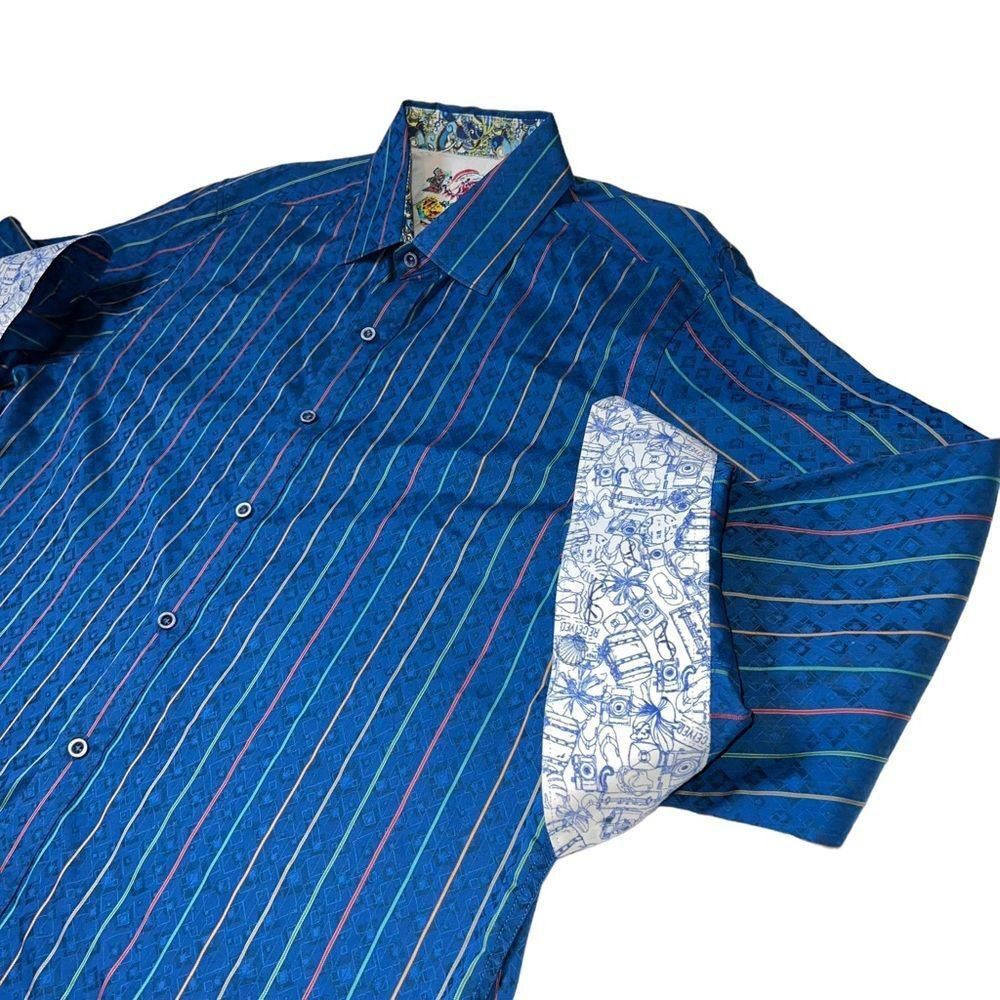 Robert Graham Robert Graham Blue Button Down Dress Shirt Size 2XL Size 48R - 2 Thumbnail