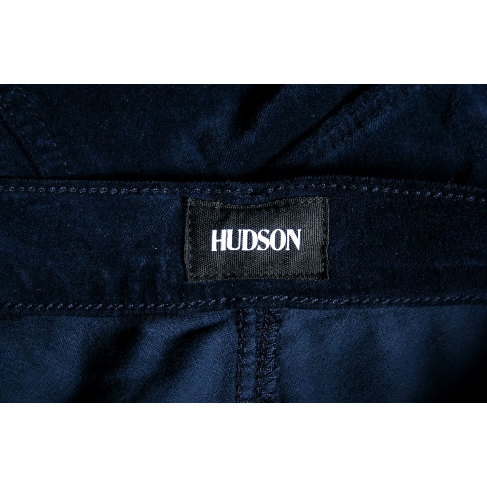 Hudson HUDSON Brix Blue Velvet High Rise Cropped Flare Leg Pants Sz 28 Women Cotton Blend Velvet Silk Look Pants Size 28" / US 6 / IT 42 - 6 Thumbnail