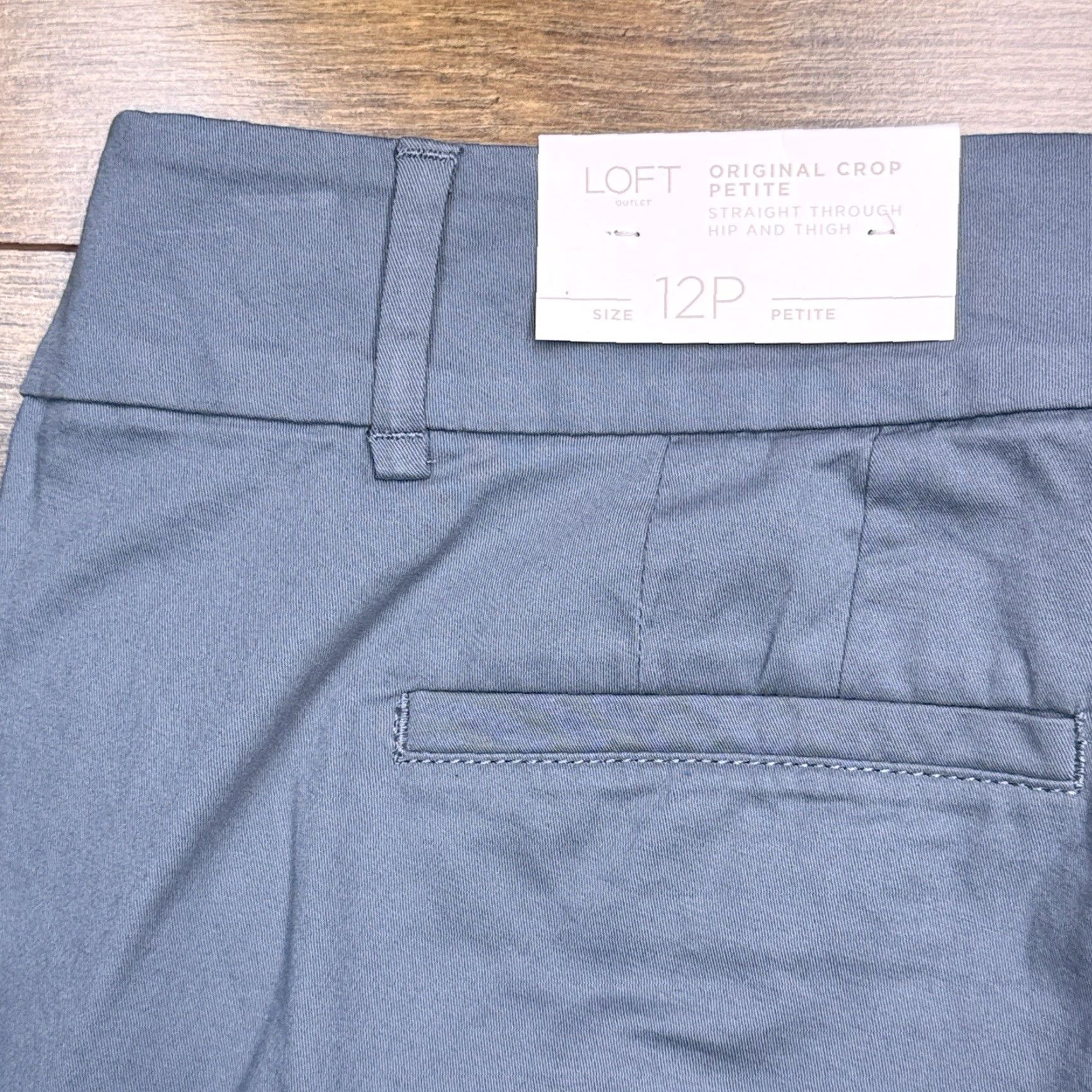 Loft Loft Womens Cropped Pants 12P Gray Mid Rise Stretch Twill Casual Straight Vintage No Size 34" / US 12 / IT 48 - 7 Thumbnail