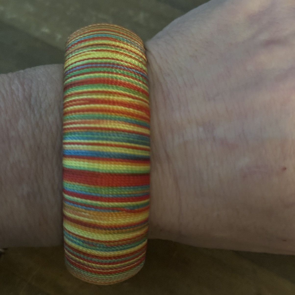 Other Chunky multicolor thread wrapped bangle bracelet Size ONE SIZE - 4 Thumbnail