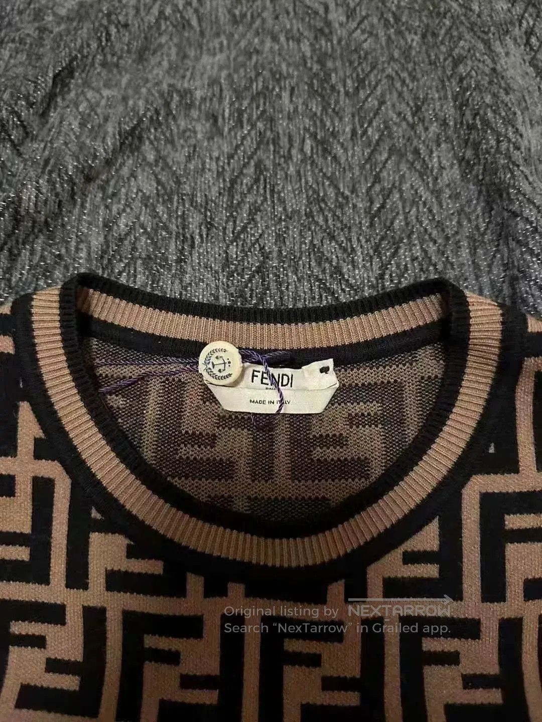 Fendi Fendi Brown All-Over Print Knit Top. Size XS / US 0-2 / IT 36-38 - 3 Thumbnail