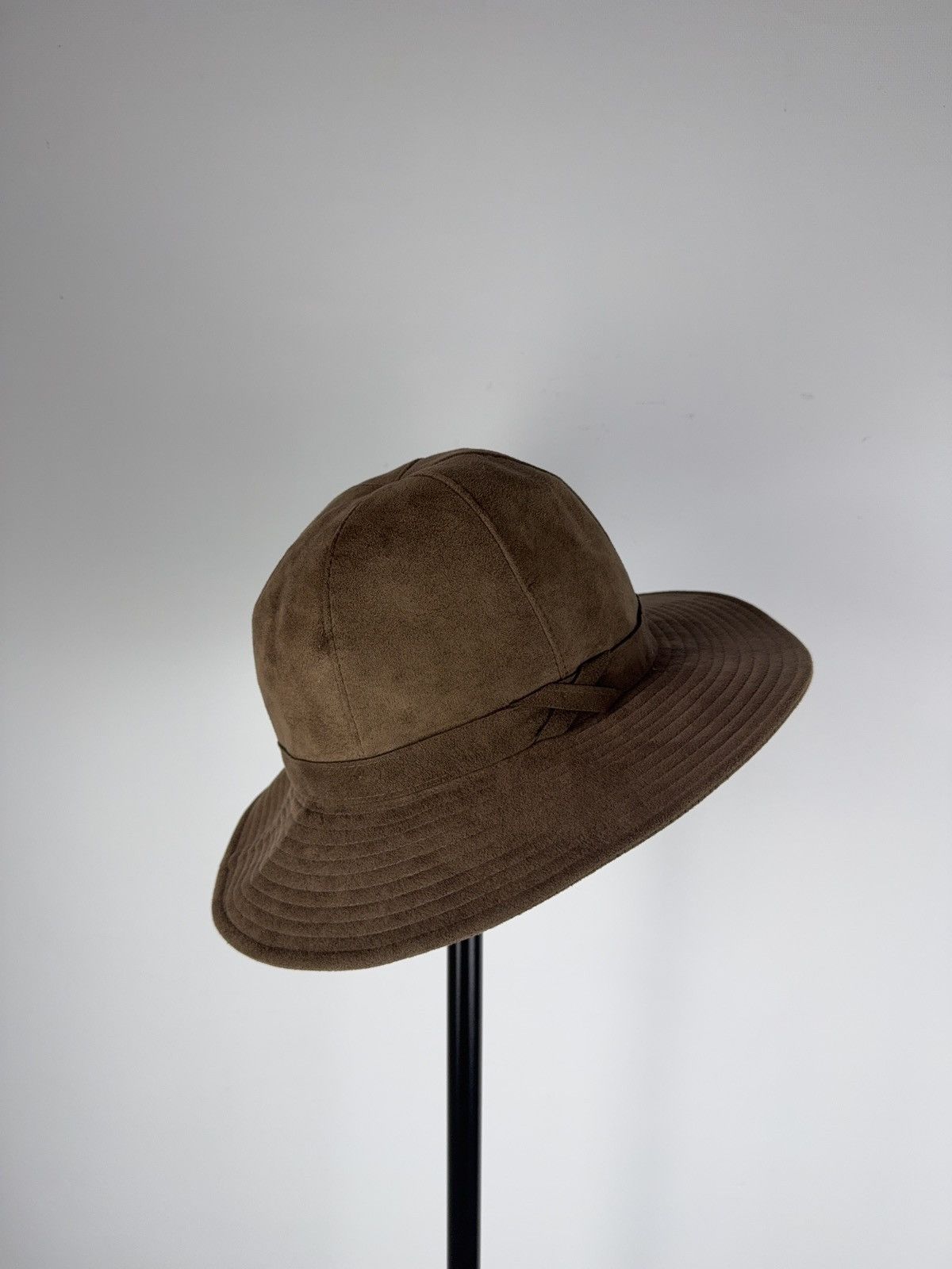 Designer × Vintage Mastro Montecristi Alcantara Fedora Hat Brown Men’s S size Size ONE SIZE - 3 Thumbnail