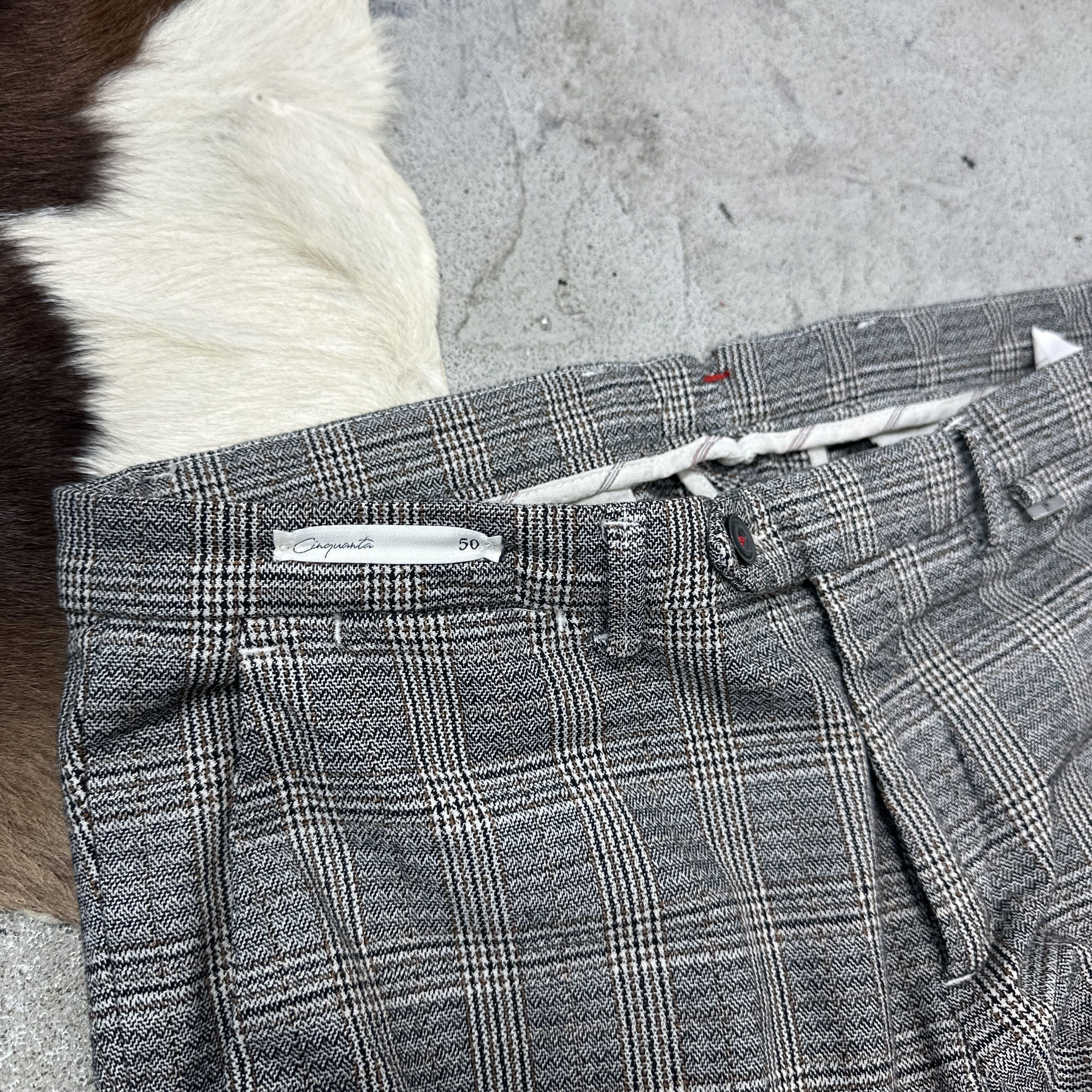 Paoloni Vintage Tartan Classy Paolini Sartorial Italian Pants 00s Size US 35 - 3 Thumbnail