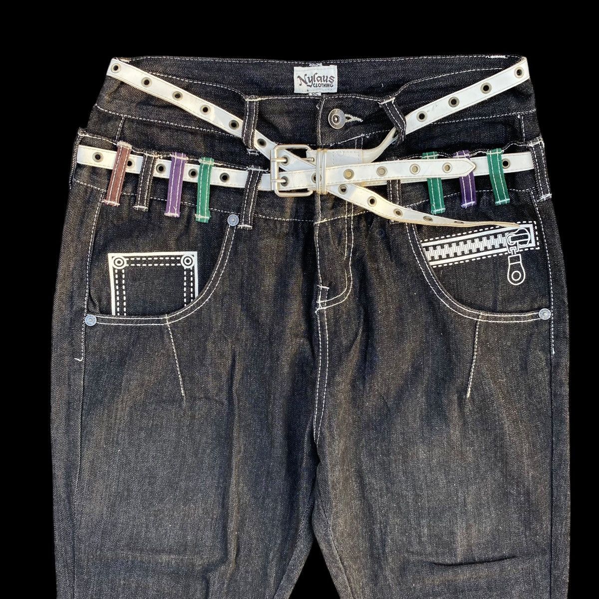 Hysteric Glamour × If Six Was Nine × Japanese Brand Rare Nylaus Double Waist With Belts Denim Jeans Size US 32 / EU 48 - 4 Thumbnail