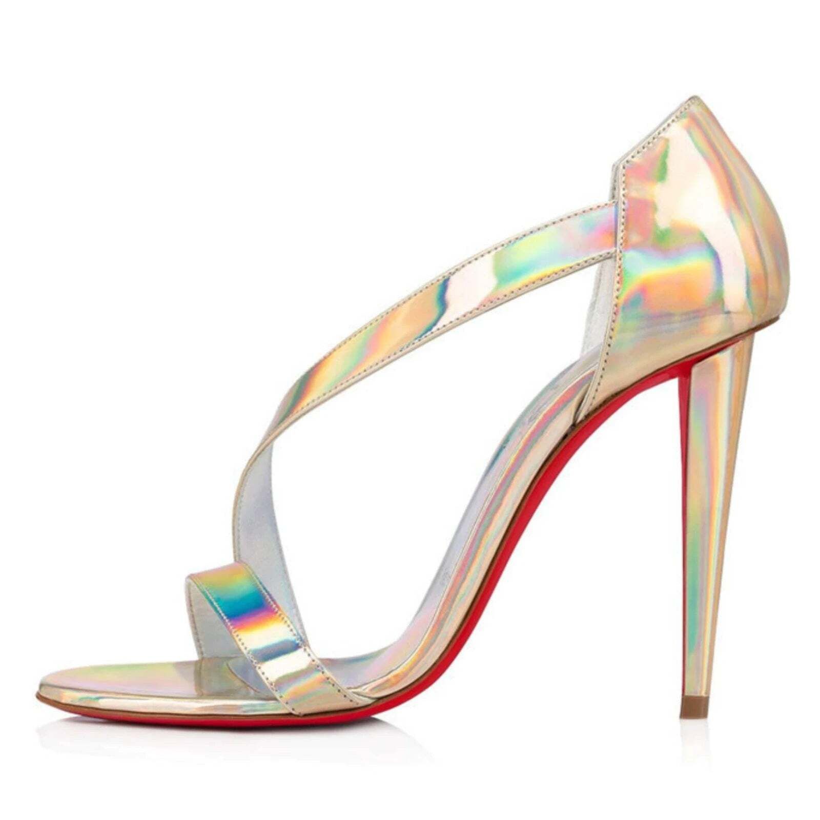 Christian Louboutin Astridal 100 Gold Patent Psychic Strap Sandal Heel Pump 41 Size US 11 / IT 41 - 3 Thumbnail