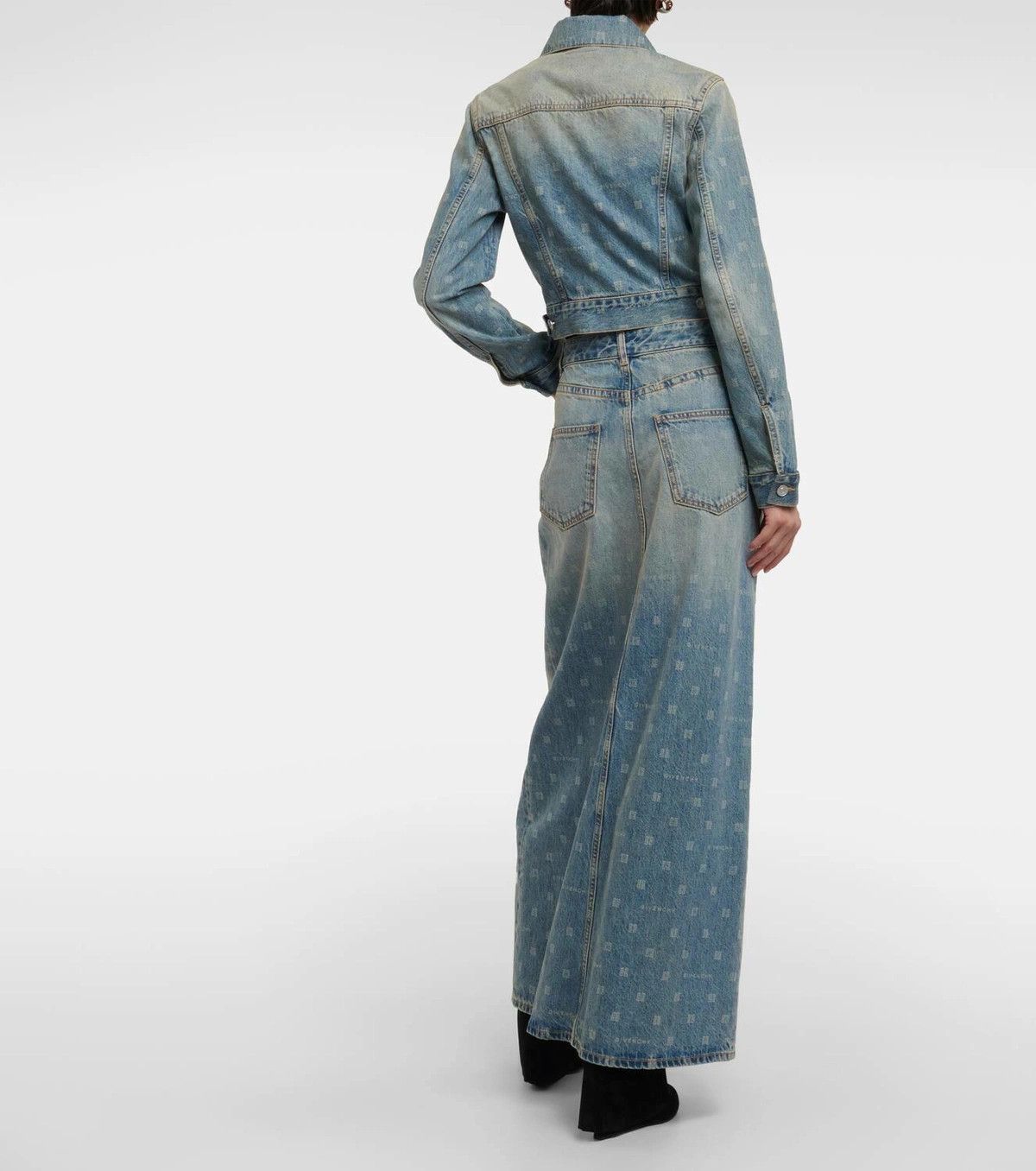 Givenchy o1srvl11e0225 4G High-Rise Denim Maxi Skirt in Light Blue Size 27" / US 4 / IT 40 - 2 Thumbnail