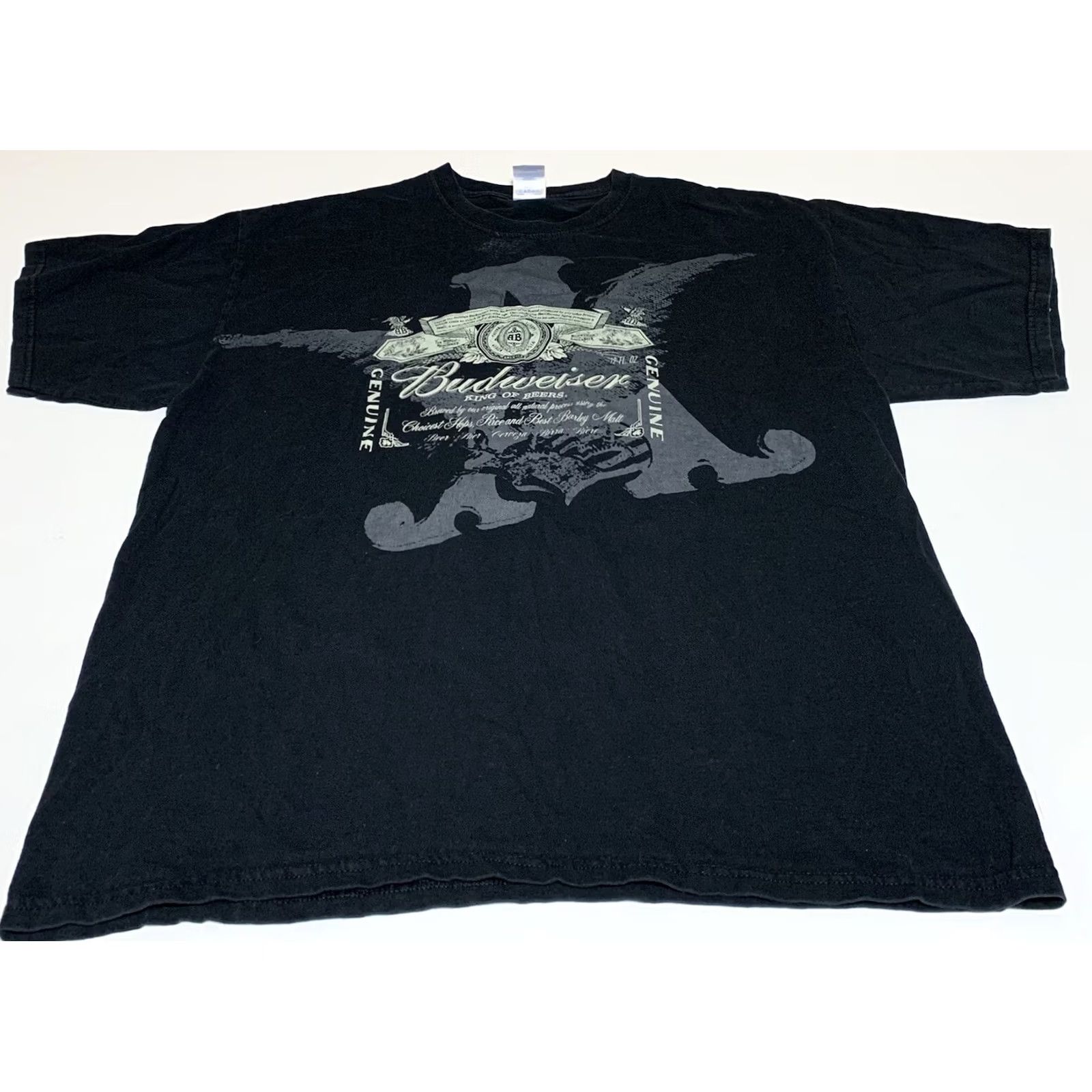 Gildan Budweiser King Of Beers Black T-shirt Men XL Short Sleeve Crew Neck Printed Logo Gesture Vintage No Size US XL / EU 56 / 4 - 2 Thumbnail