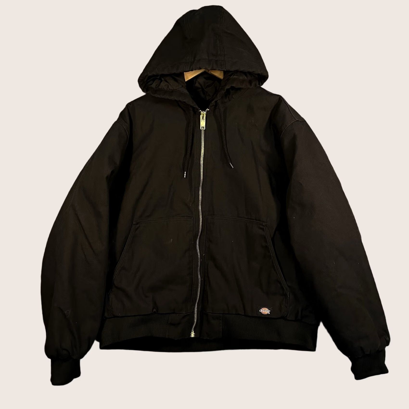 Dickies Dickies Jacket Mens XL Black Canvas Hooded Full Zip Bomber Workwear Streetwear Grunge Retro Hip Hop Detroit Vtg Size US XL / EU 56 / 4 - 1 Thumbnail