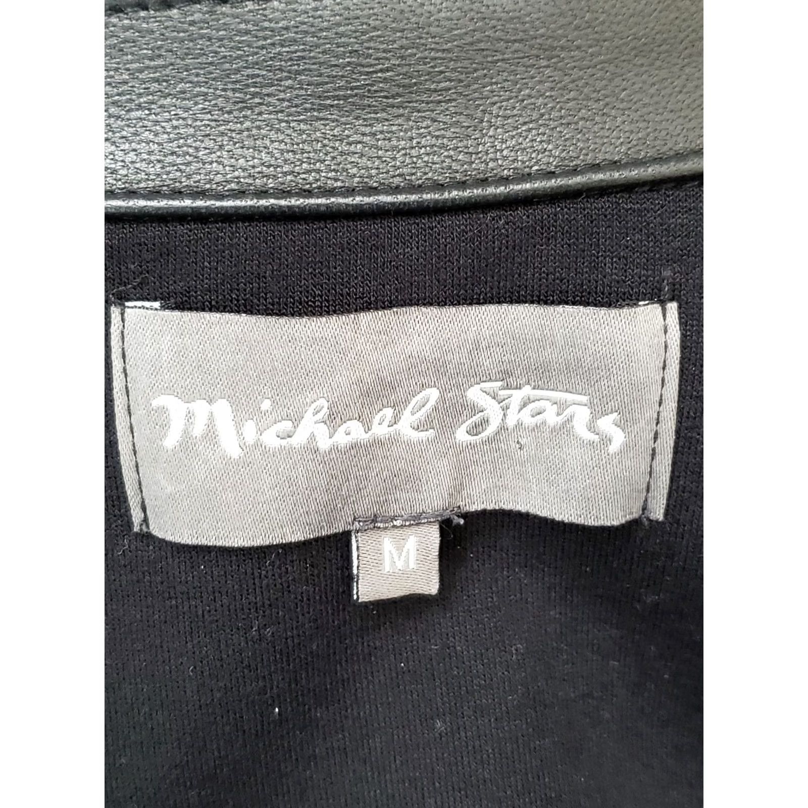 Michael Stars Michael Stars Leather Cardigan Black Women's Size M Cardigan Womens Leather Mix Open Lightweight All Seasons Size M / US 6-8 / IT 42-44 - 4 Thumbnail