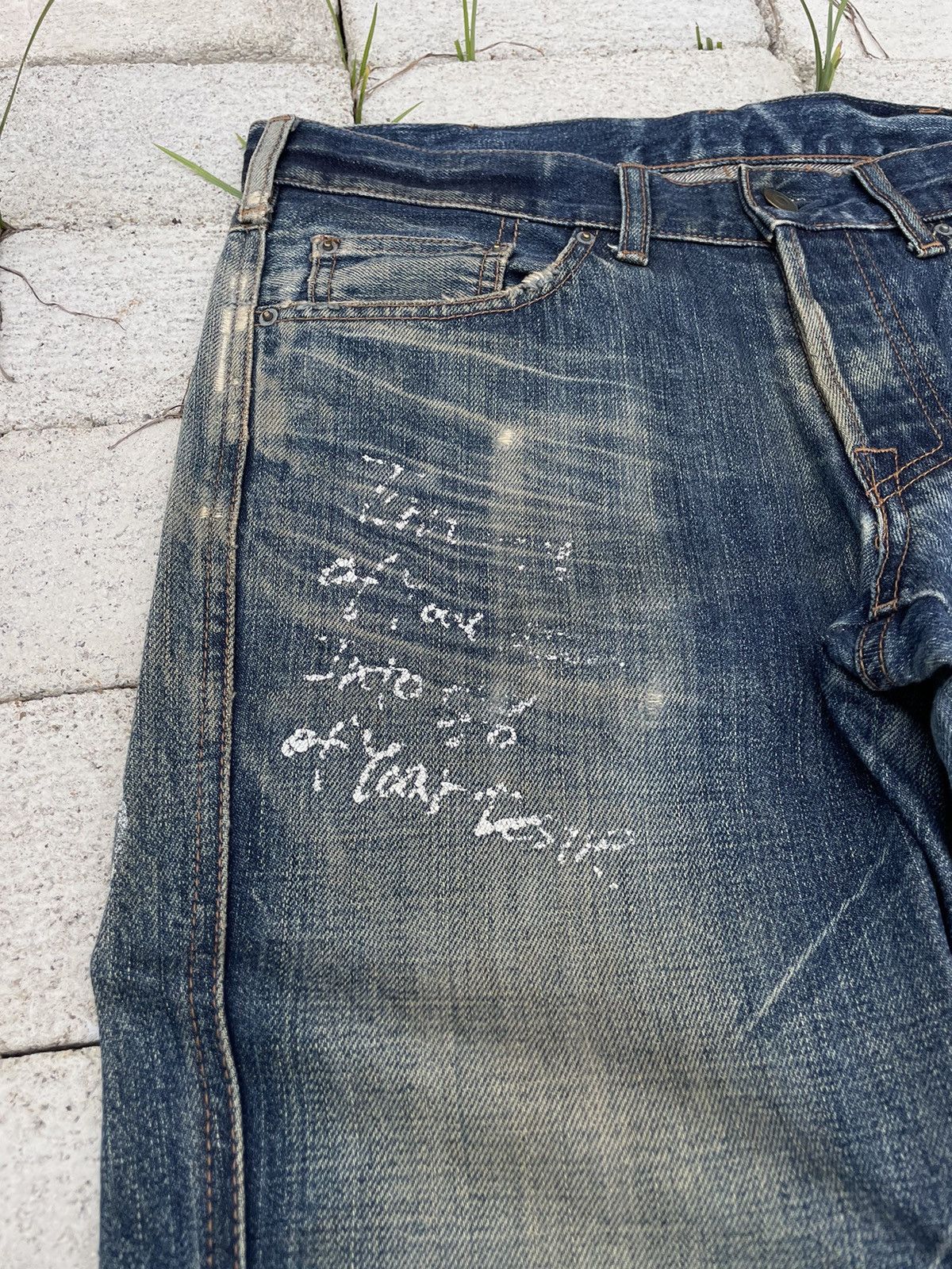 Boycott × If Six Was Nine × Japanese Brand Boycott 3 Stars Mud Wash Clawmark Distressed Denim (A23) Size US 31 - 4 Thumbnail