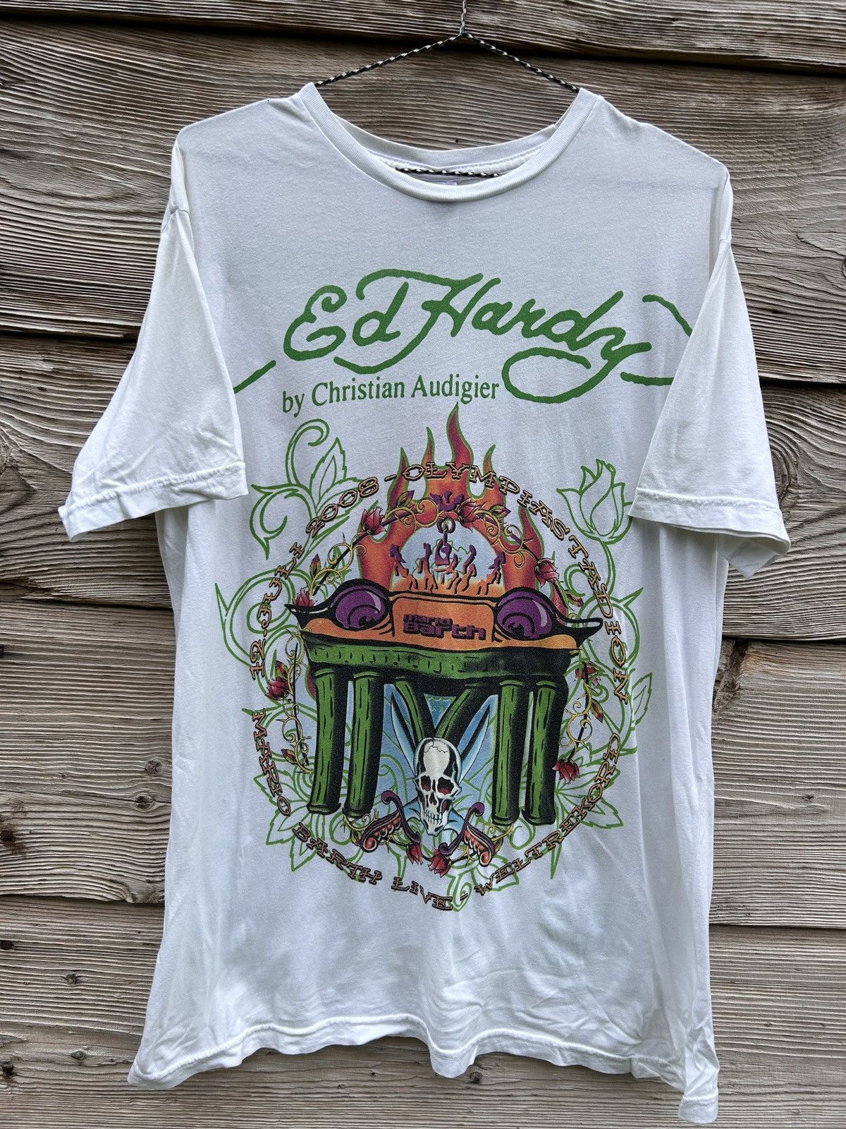 Christian Audigier Vintage Ed Hardy x Mario Barth 2008 Olympiastadion T-Shirt Size US L / EU 52-54 / 3 - 1 Thumbnail