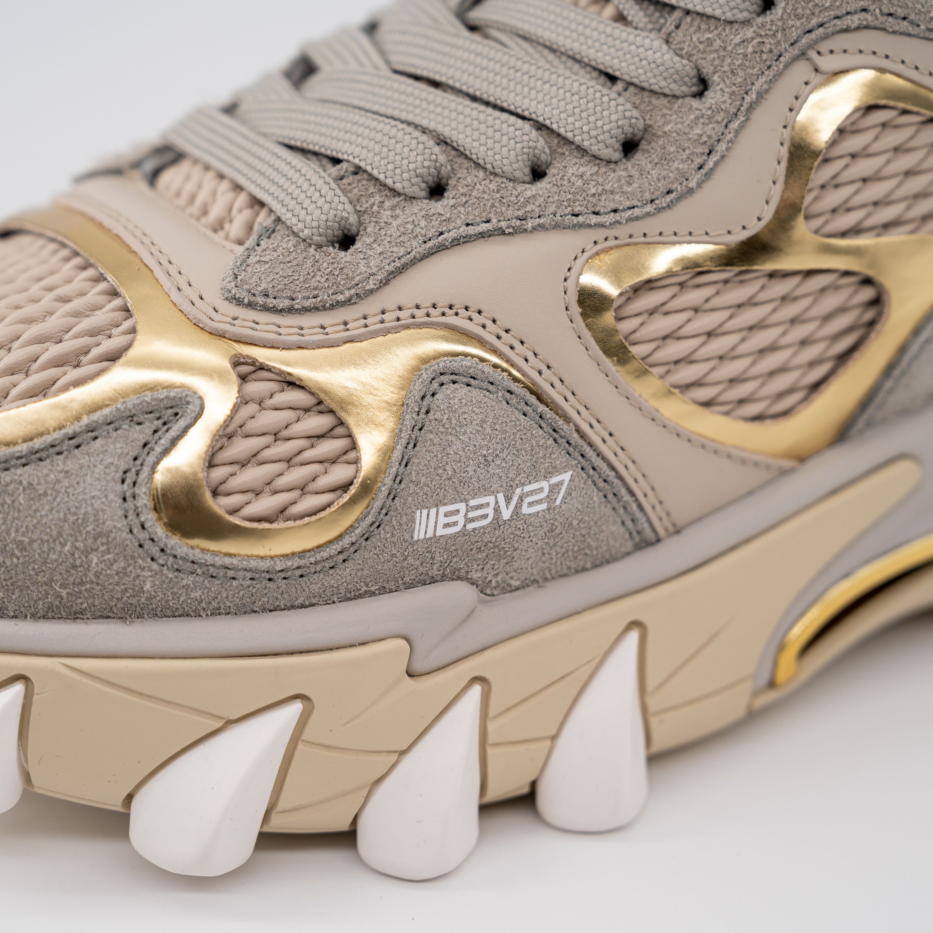 Balmain size 40/ US 7 - Balmain B-East Grey Gold suede sneakers Size US 7 / EU 40 - 5 Thumbnail
