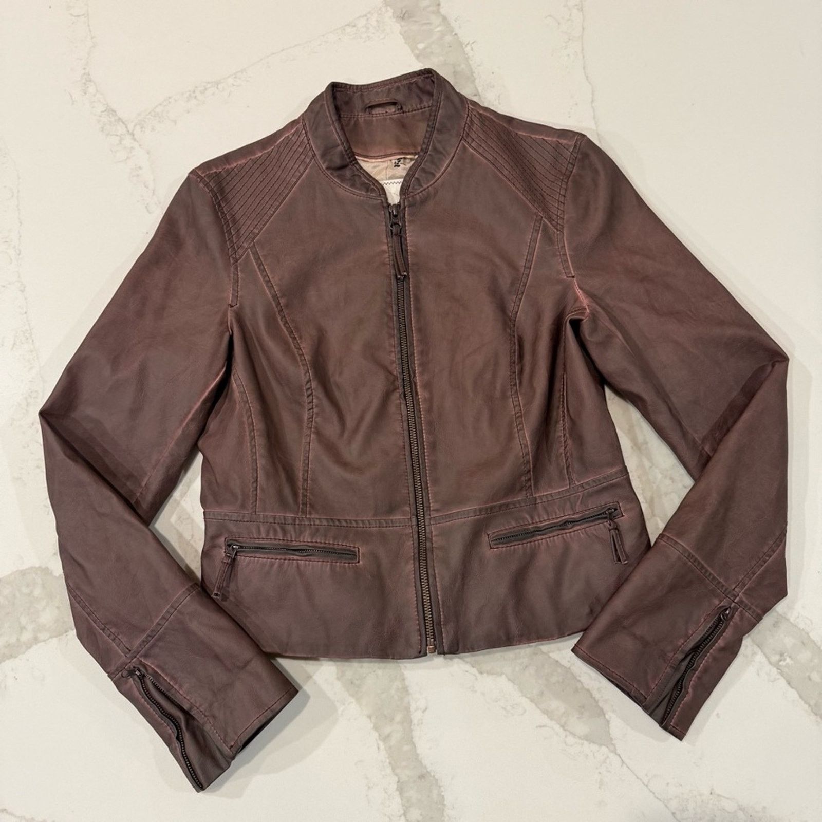 Anthropologie Anthropologie Hei Hei Vegan Leather Moto Jacket Womens Small Size S / US 4 / IT 40 - 2 Thumbnail